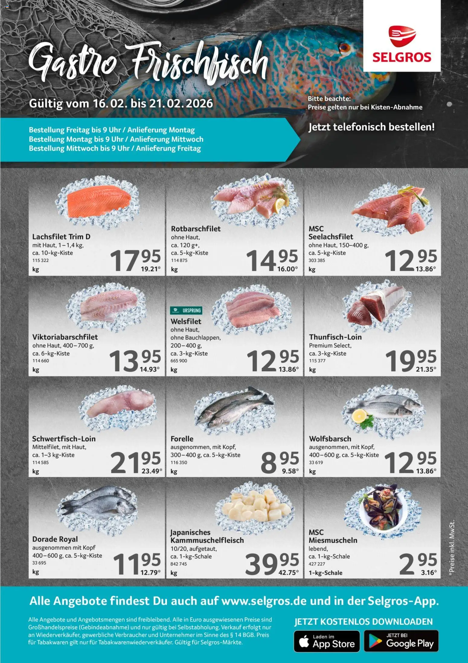Selgros Frischeangebot – gültig ab 16.02.2026 | Seite: 2 | Produkte: Dorade, Uhr