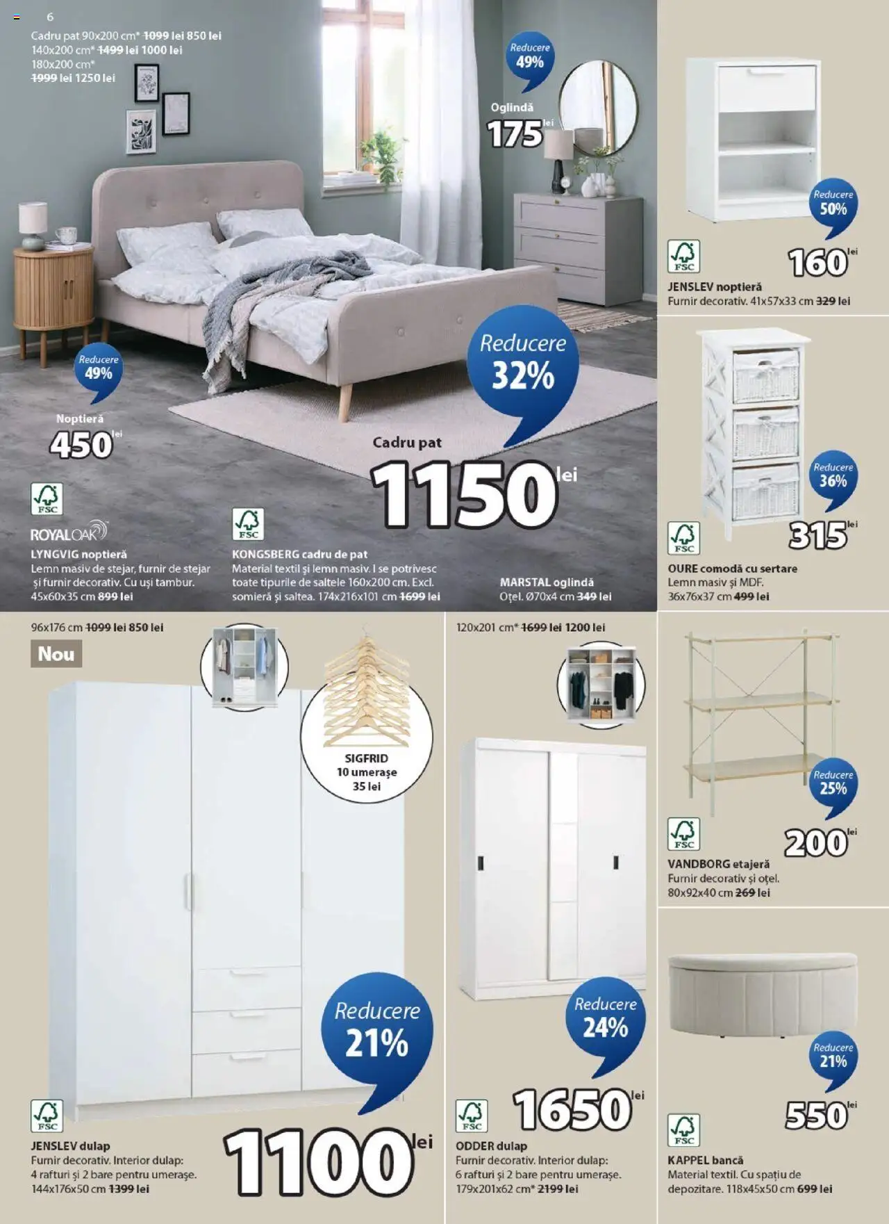 Catalog JYSK – valabil de la 27.08.2025 | Pagină: 6 | Produse: Noptieră, Comodă, Oglindă, Etajeră