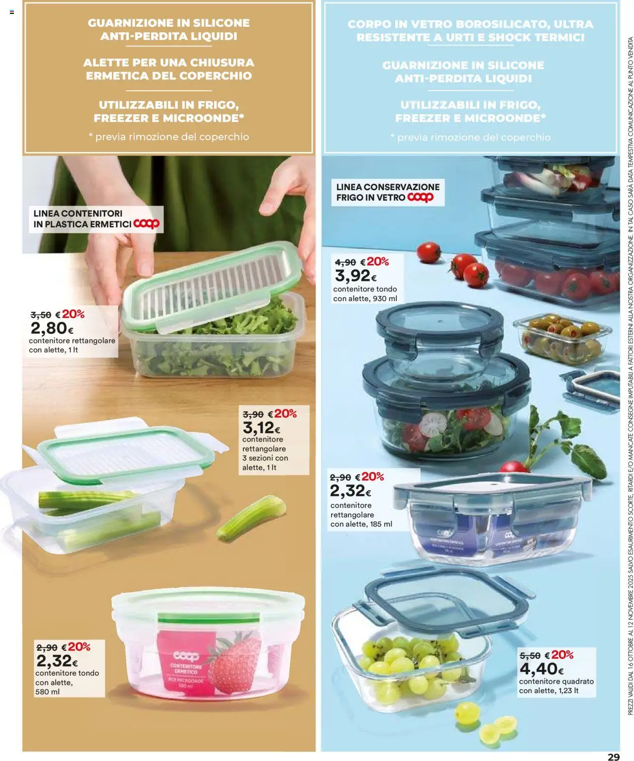 Volantino Ipercoop del 16.10.2025 | Pagina: 29 | Prodotti: Freezer, Data, Contenitore, Silicone
