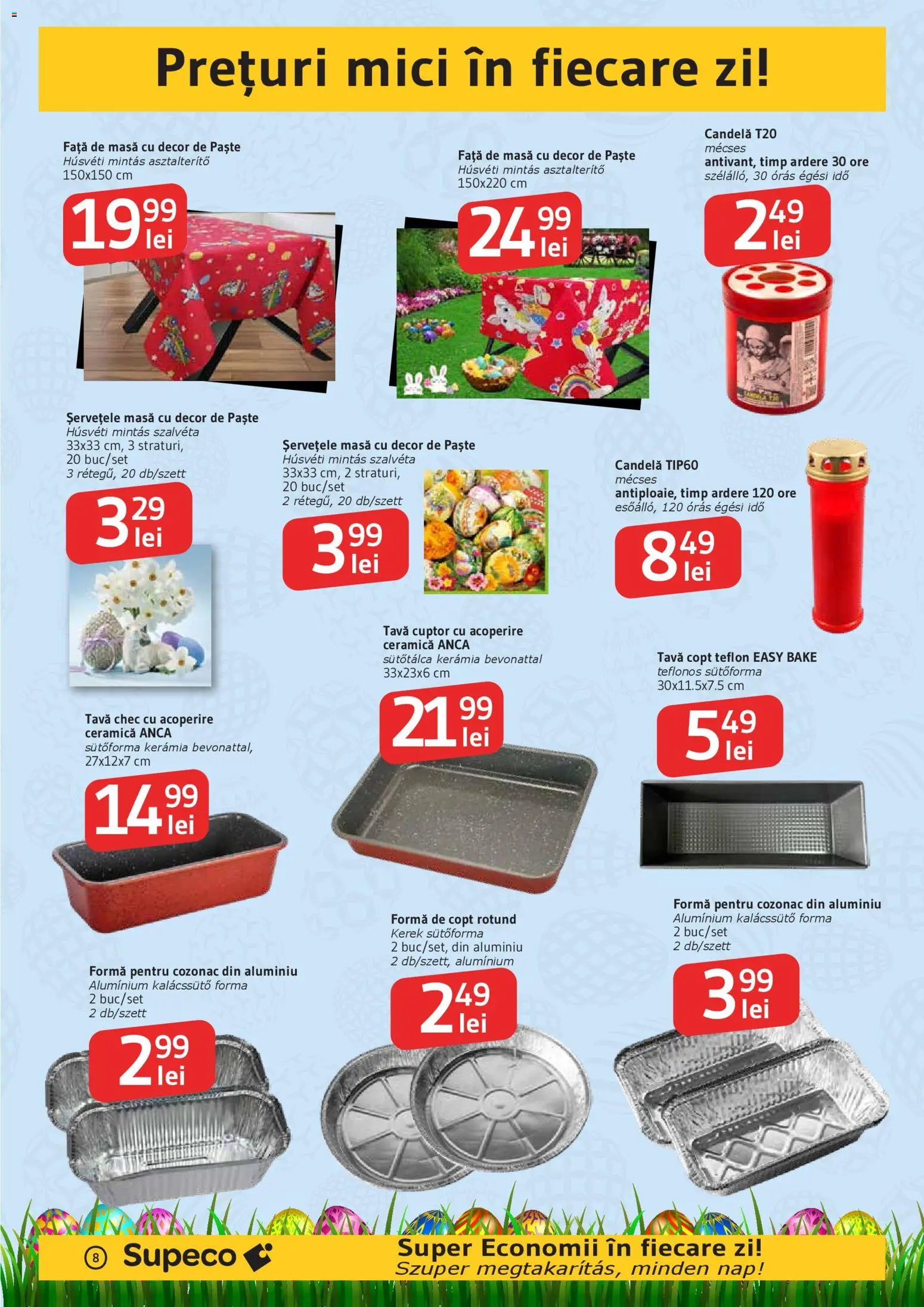 Noul catalog Supeco – valabil de la 02.04.2026 | Pagină: 8 | Produse: Cuptor, Față de masă, Mici, Paste
