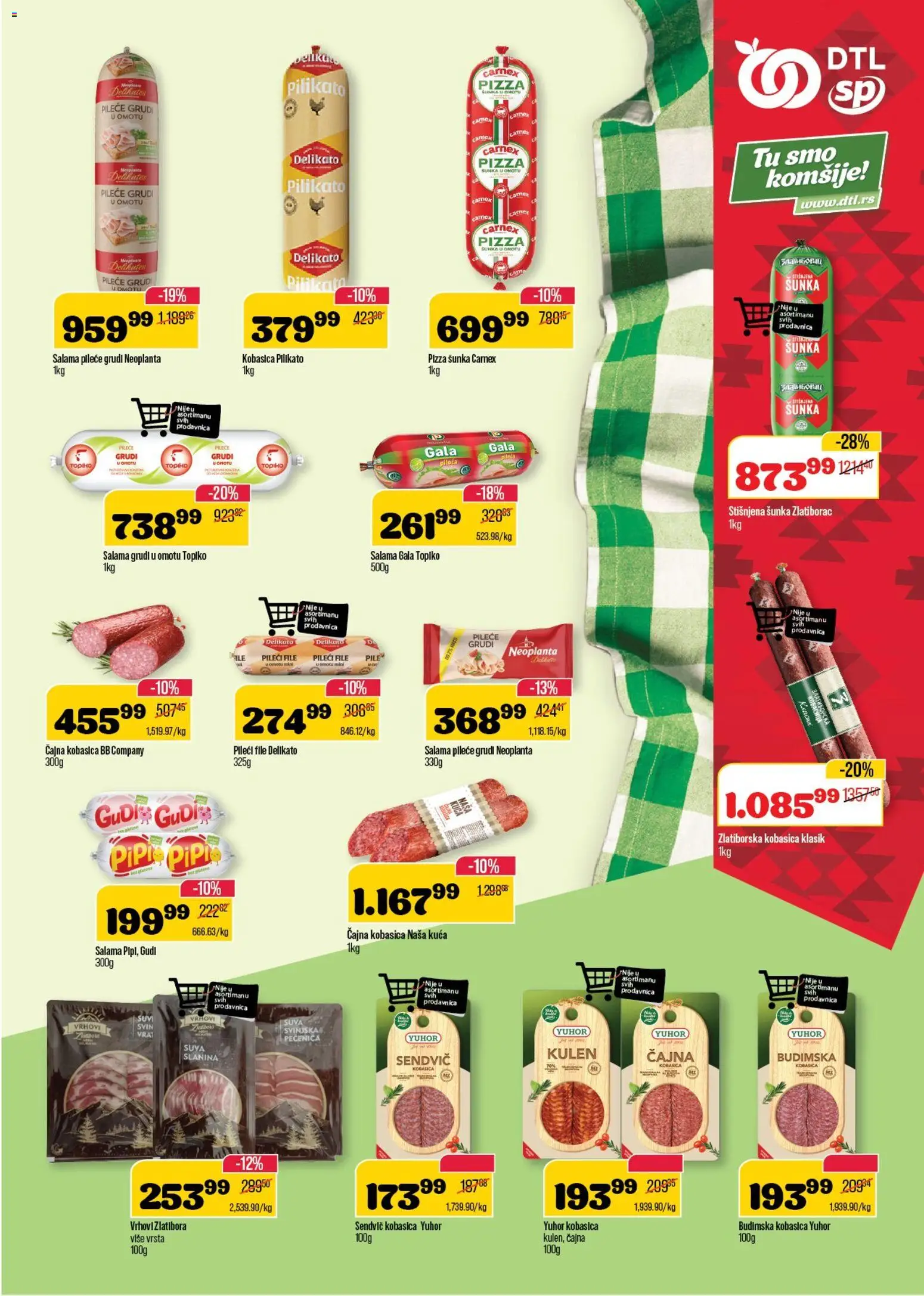 Senta Promet katalog - važi od 02.01.2026 | Strana: 6 | Proizvode: Budimska kobasica, Šunka, Slanina, Pizza šunka