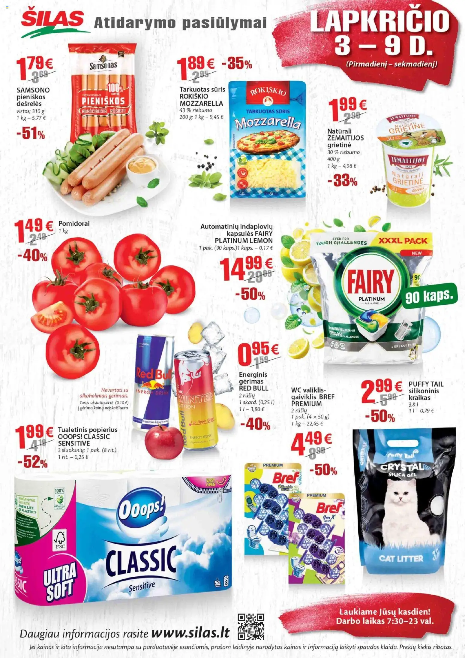 Šilas akcijos nuo 03.11.2025 | Puslapis: 2 | Prekių: Energinis gėrimas, Wc, Pomidorai, Grietinė