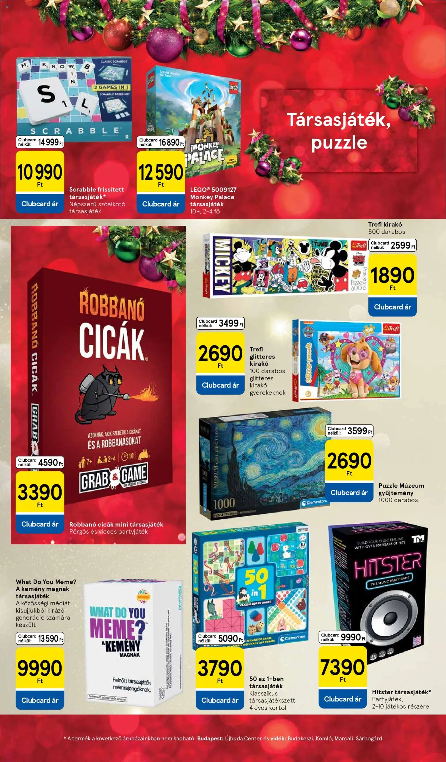 Tesco akciós ujság - amely érvényes a következő dátumtól: 29.10.2025 | Oldal: 14 | Termékek: Puzzle, Társasjáték