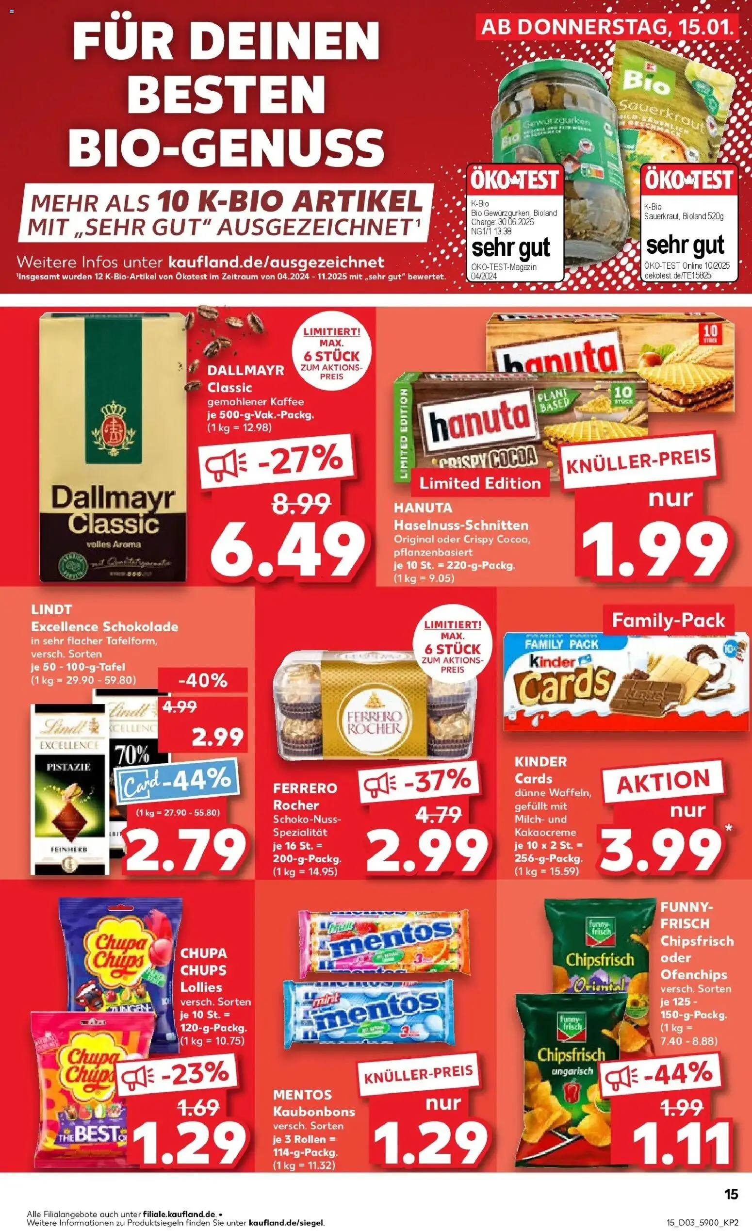 Kaufland prospekt Marienberg	 – gültig ab 19.01.2026 | Seite: 15 | Produkte: Ferrero rocher, Milch, Kaffee, Schokolade