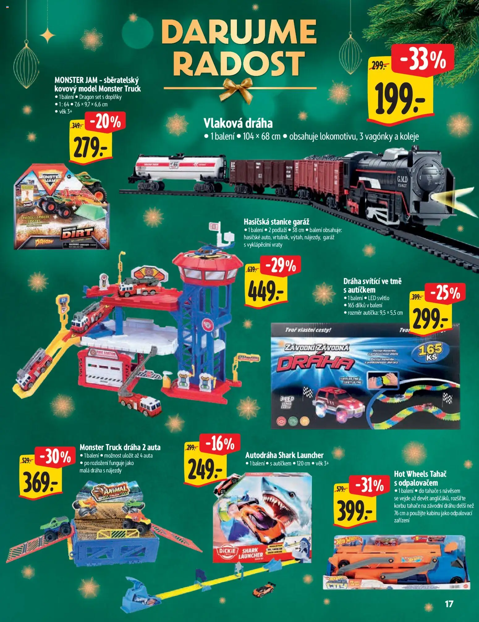 Albert katalog - Hypermarket - Vánoce od 12.11.2025 | Strana: 17 | Produkty: Monster, Hot Wheels, Autodráha, LED světlo