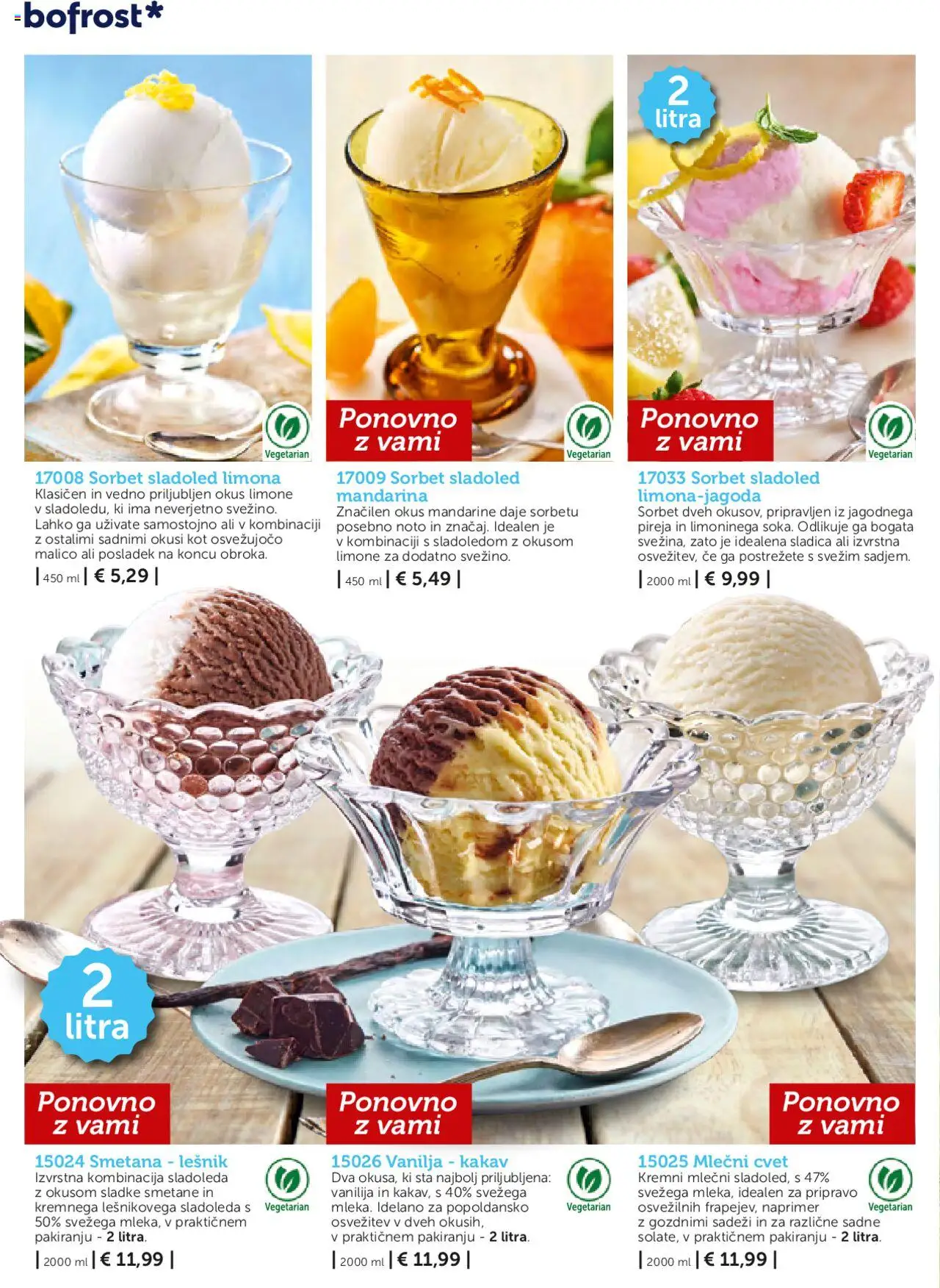 Bofrost katalog │ velja od 01.05.2025 | Stran: 16 | Izdelki: Kakav, Mandarine, Smetana, Sladoled