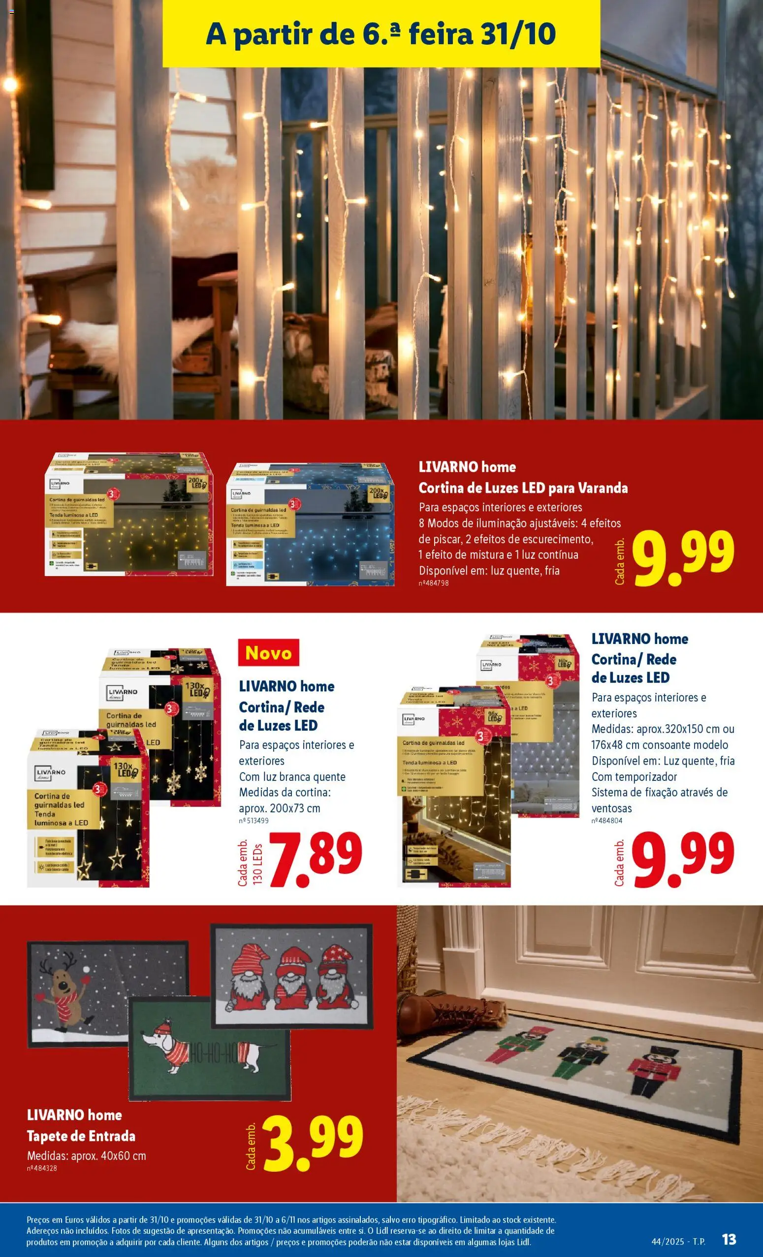 Lidl Novidades │ válido de 27.10.2025 | Página: 13 | Produtos: Tenda, Tapete, Cortina