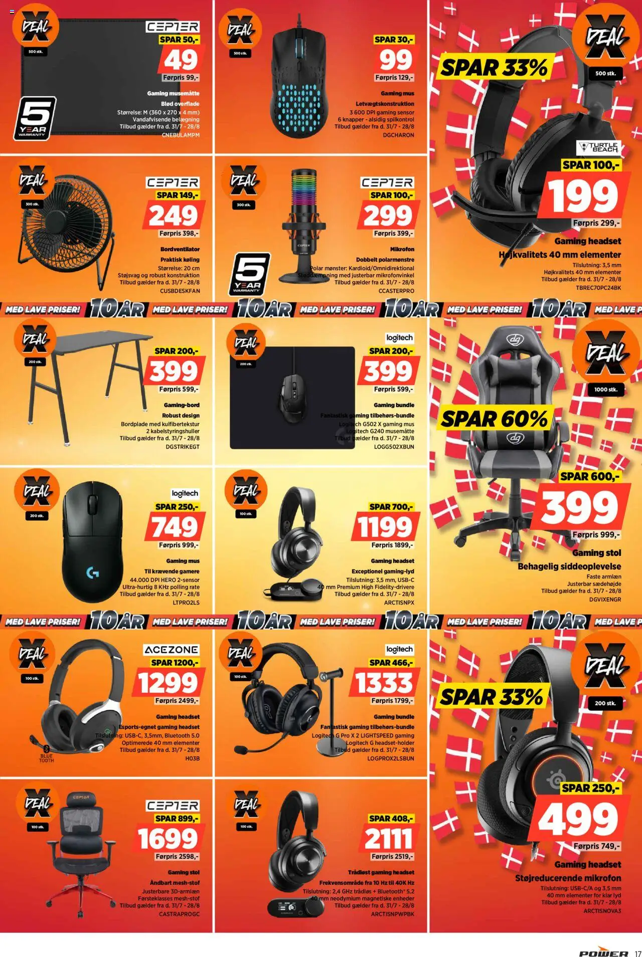 Power Tilbudsavis gyldig fra 22.08.2025 | Side: 17 | Produkter: Stol, Mus, Gaming mus, Mikrofon