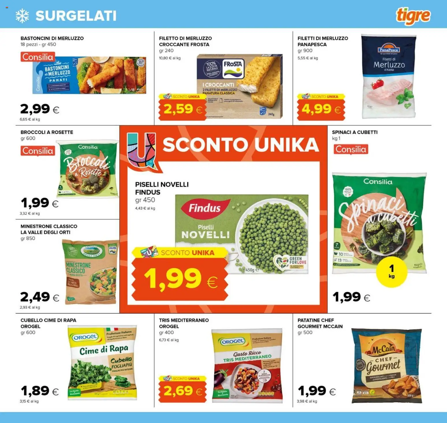 Volantino Tigre del 06.11.2025 | Pagina: 19 | Prodotti: Minestrone, Patatine, Spinaci, Piselli