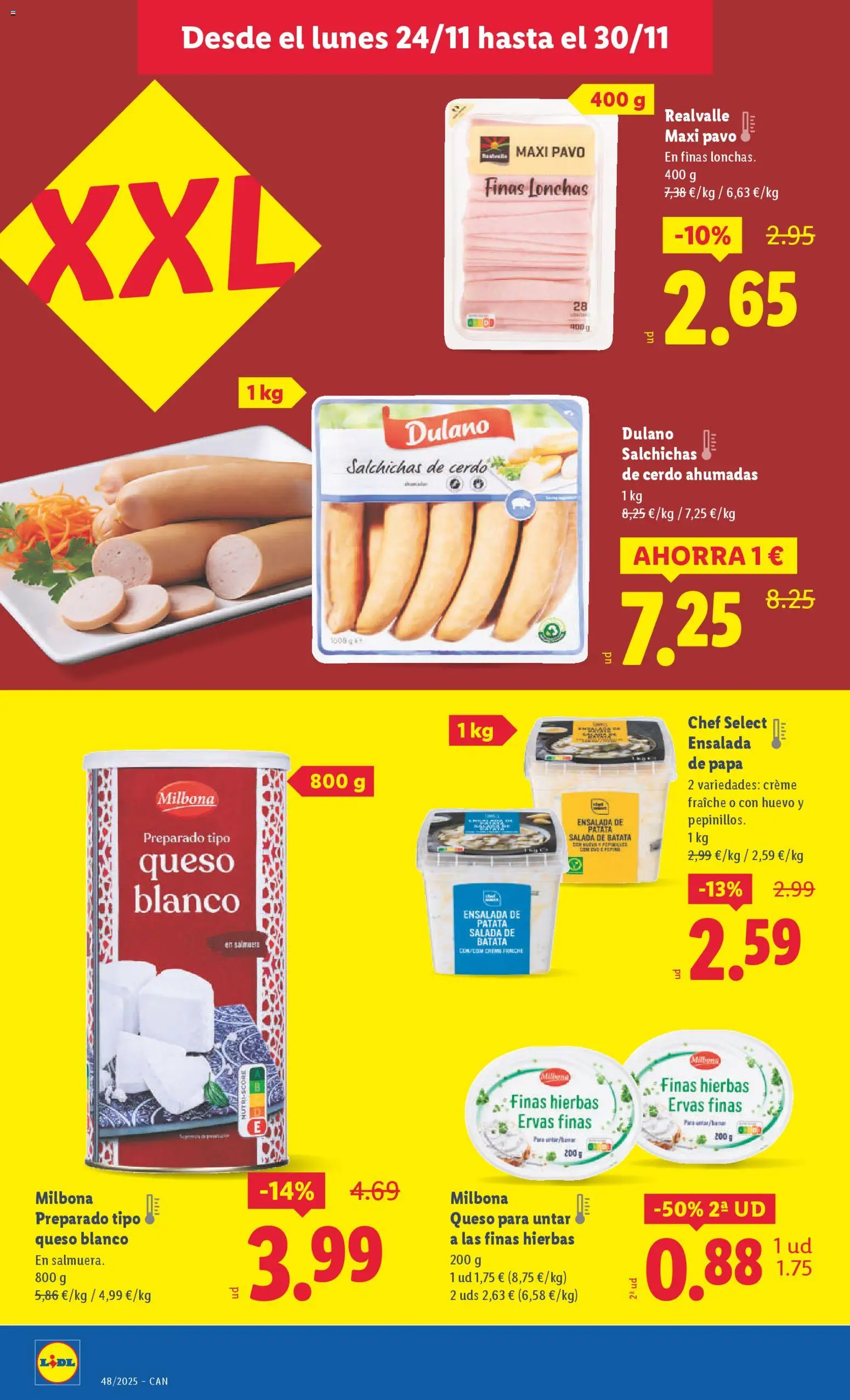 Lidl - Canarias  │ válido desde el 24.11.2025 | Página: 6 | Productos: Queso, Cerdo, Ensalada, Queso para untar