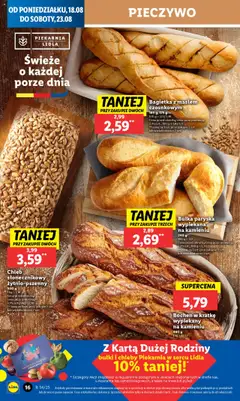 Lidl Gazetka od 18.08.2025 | Strona: 20 | Produkty: Pieczywo, Chleb Słonecznikowy, Piekarnia, Bagietka