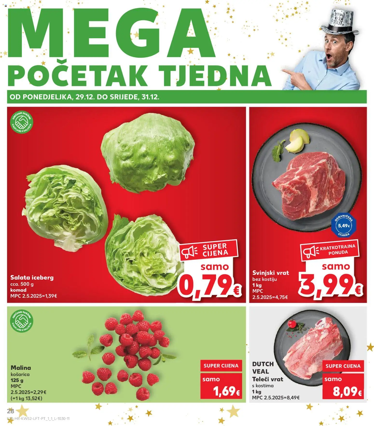 Kaufland katalog | vrijedi od 27.12.2025 | Stranica: 28 | Proizvodi: Svinjski vrat, Salata