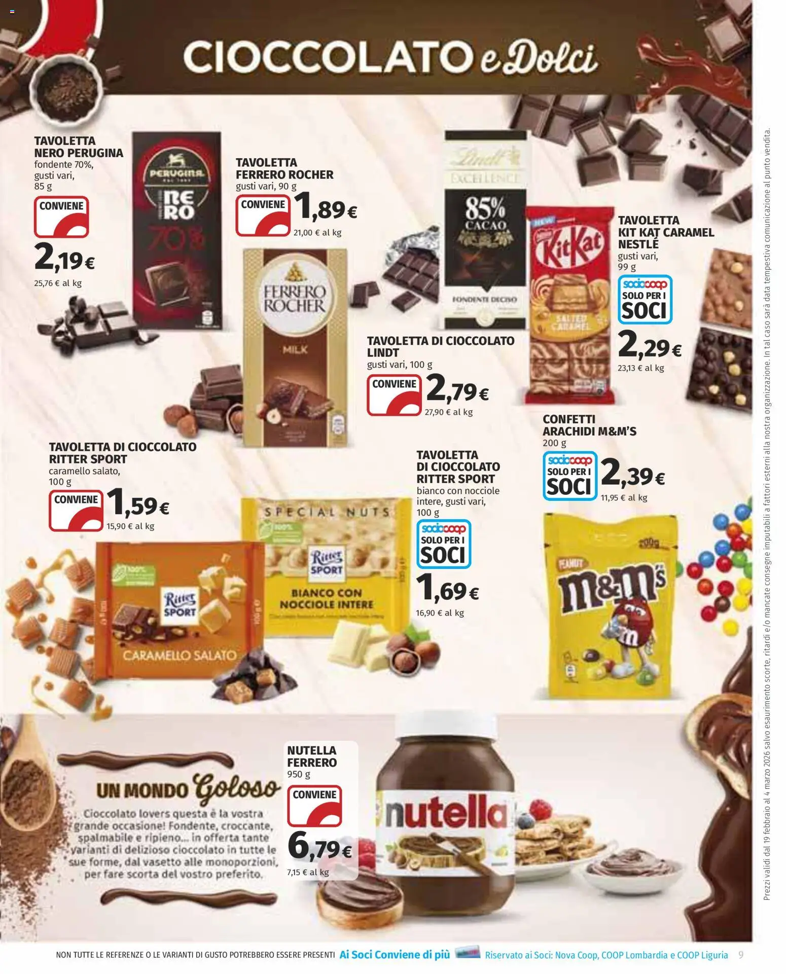 Volantino COOP del 19.02.2026 | Pagina: 9 | Prodotti: Nocciole, Nutella, Arachidi, Cacao