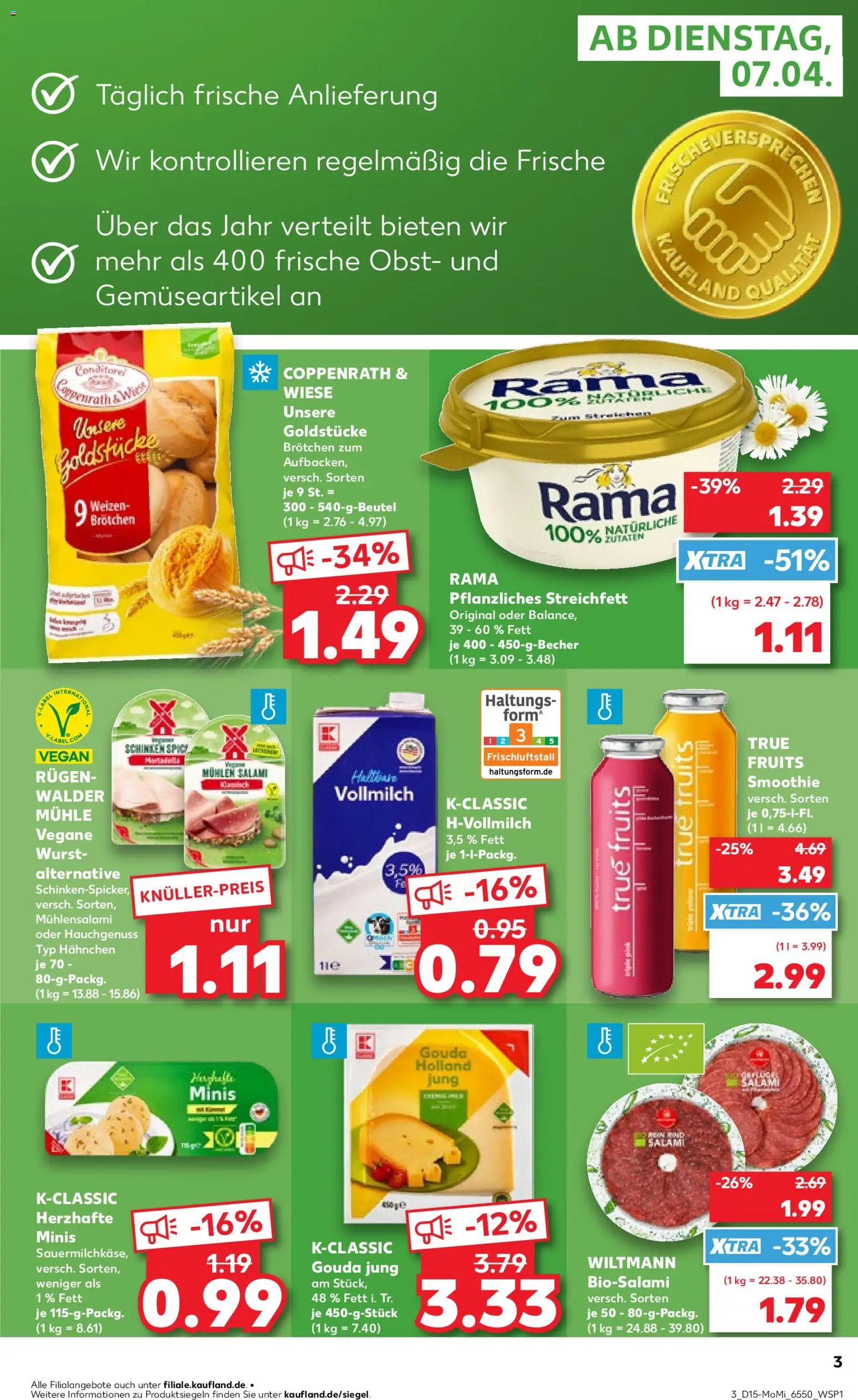 Kaufland Prospekt Kiel	 – gültig ab 07.04.2026 | Seite: 3 | Produkte: Mühle, Rama, Gouda, Obst