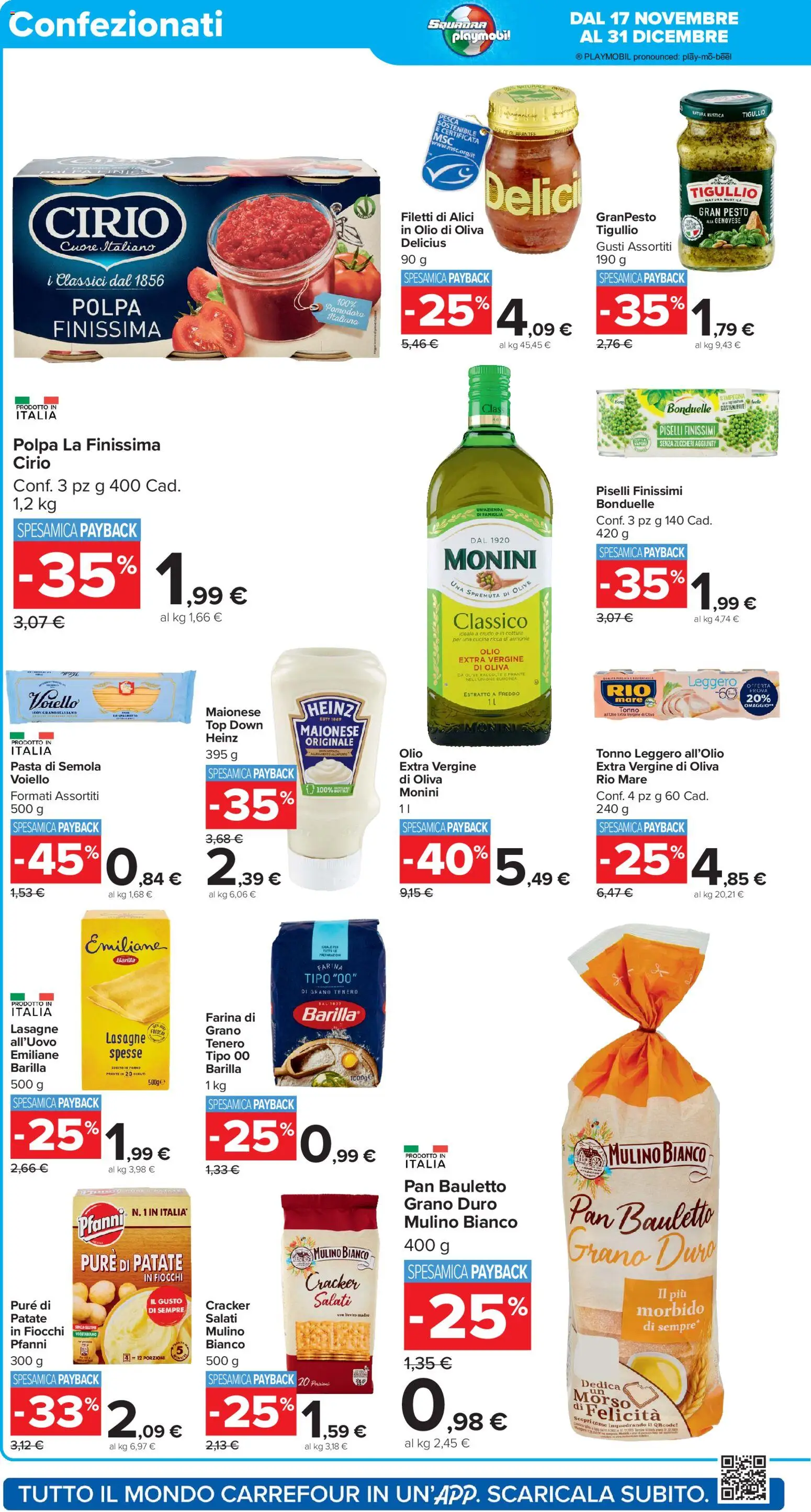 Volantino Carrefour del 17.11.2025 | Pagina: 14 | Prodotti: Fiocchi, Olio, Pesto, Olio di Oliva