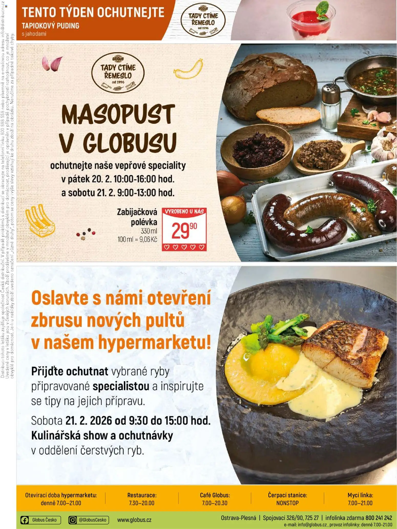 Globus leták - Ostrava od 18.02.2026 | Strana: 38 | Produkty: Globus, Ryby, Puding
