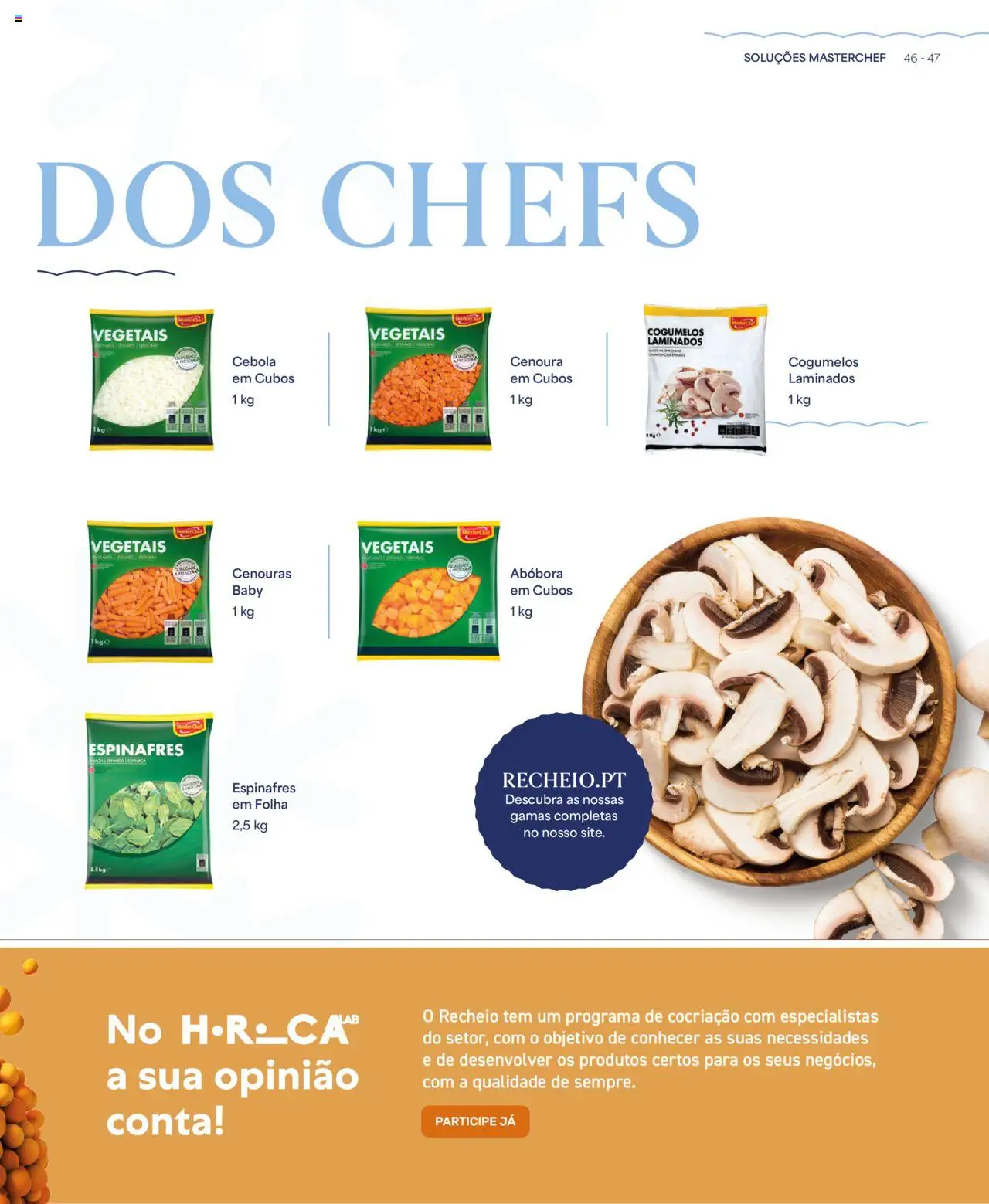 Recheio - Recheio da Terra │ válido de 25.09.2025 | Página: 47 | Produtos: Espinafres, Abóbora, Cenoura, Cogumelos