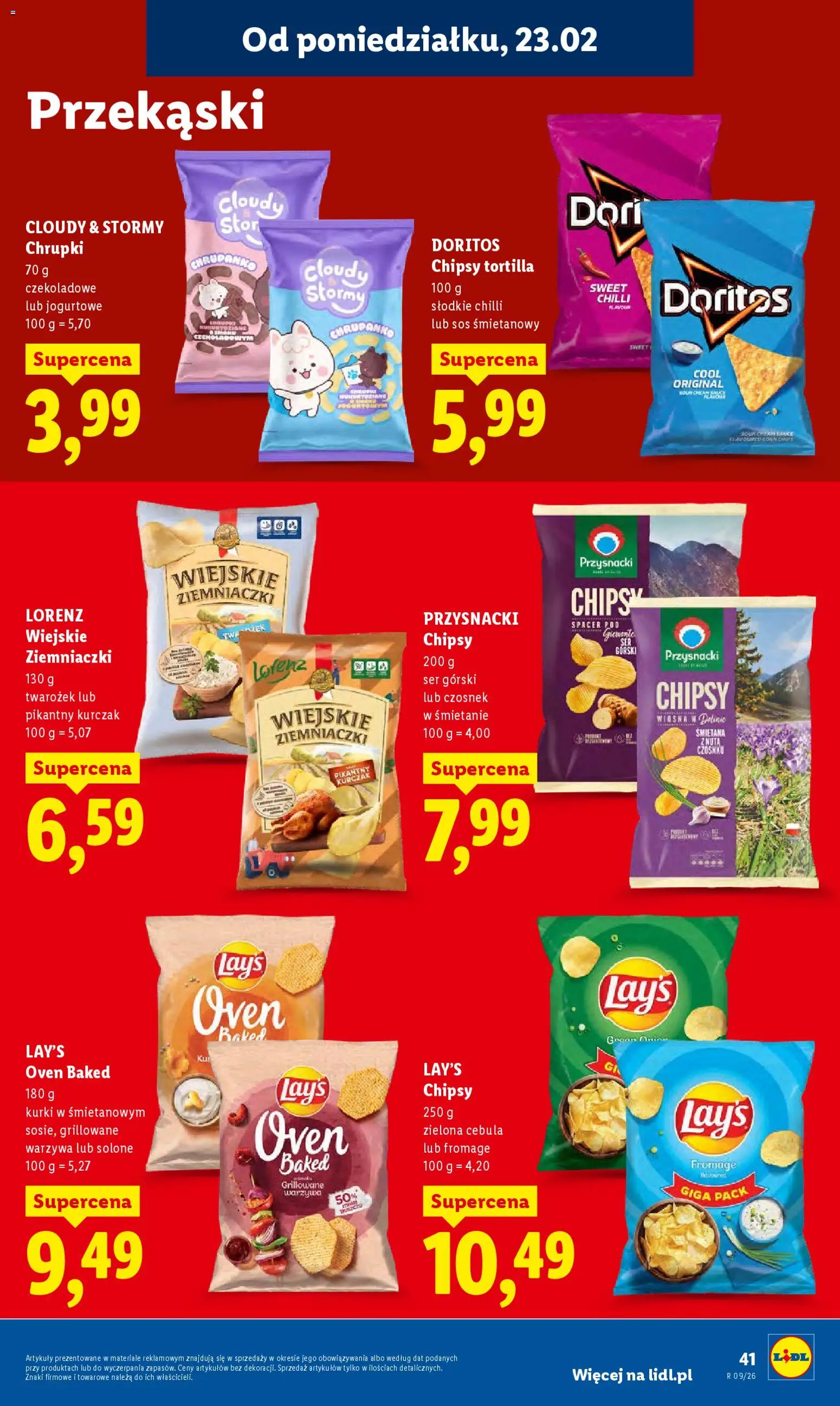 Lidl Polsko leták od 23.02.2026 | Strana: 41 | Produkty: Doritos, Tortilla, Lay's, Chipsy