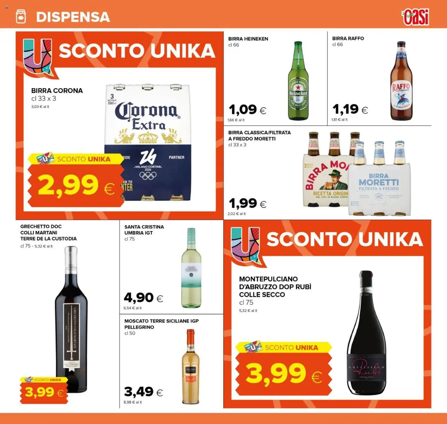 Volantino Oasi del 26.03.2026 | Pagina: 25 | Prodotti: Birra, Birra Moretti, Heineken