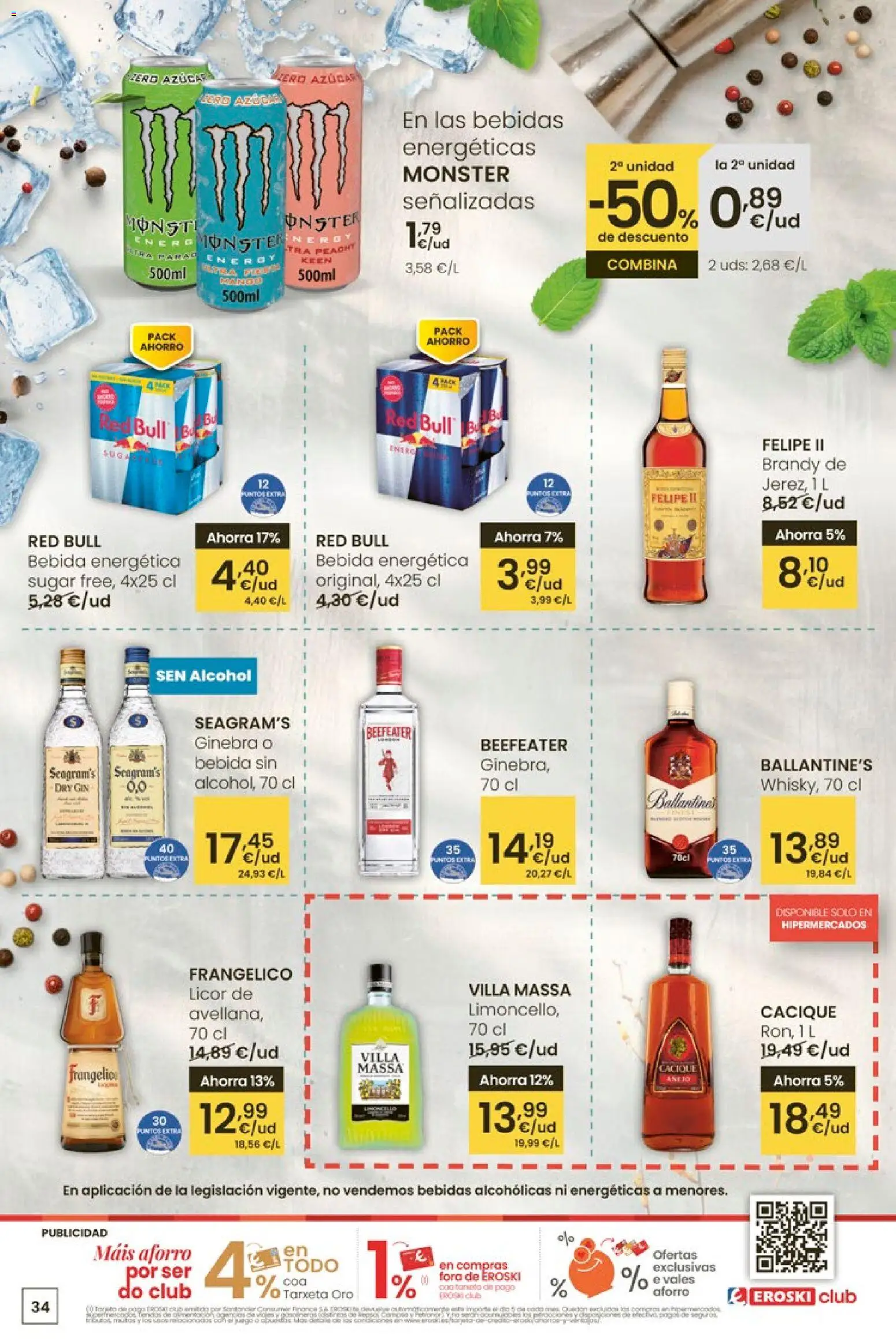 Eroski - Entroido do aforro │ válido desde el 29.01.2026 | Página: 34 | Productos: Licor, Ginebra, Μαύρο πιπέρι