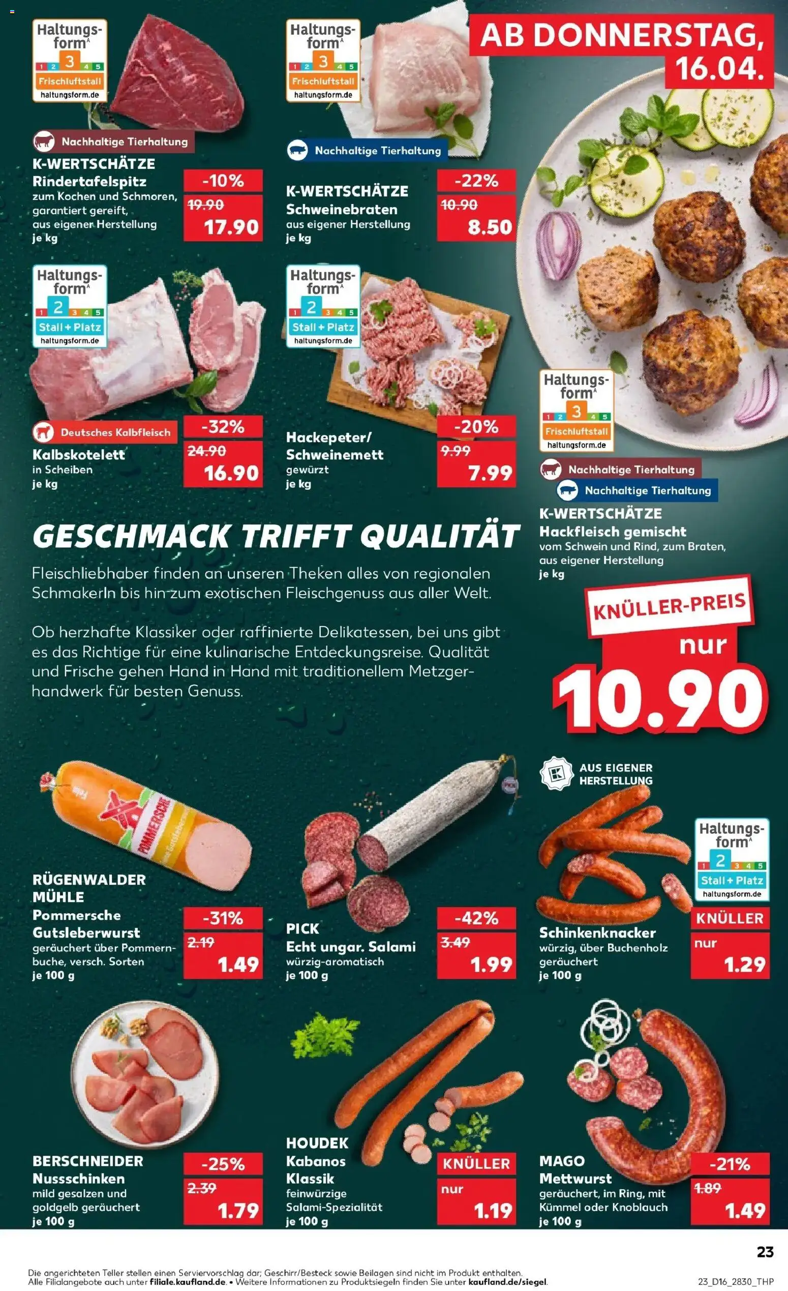 Kaufland Prospekt Gardelegen	 – gültig ab 16.04.2026 | Seite: 23 | Produkte: Mühle, Knoblauch, Salami, Hackfleisch