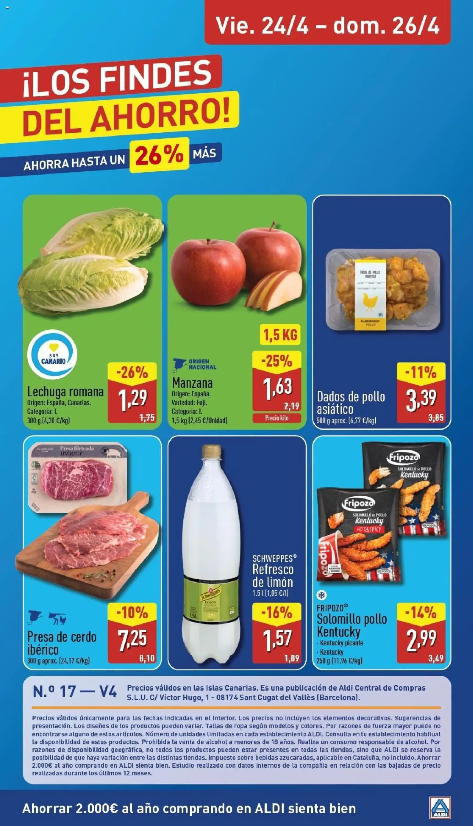 Aldi folleto Canarias │ válido desde el 20.04.2026 | Página: 32 | Productos: Cerdo, Μαξιλάρι λαιμού, Manzana, Ropa