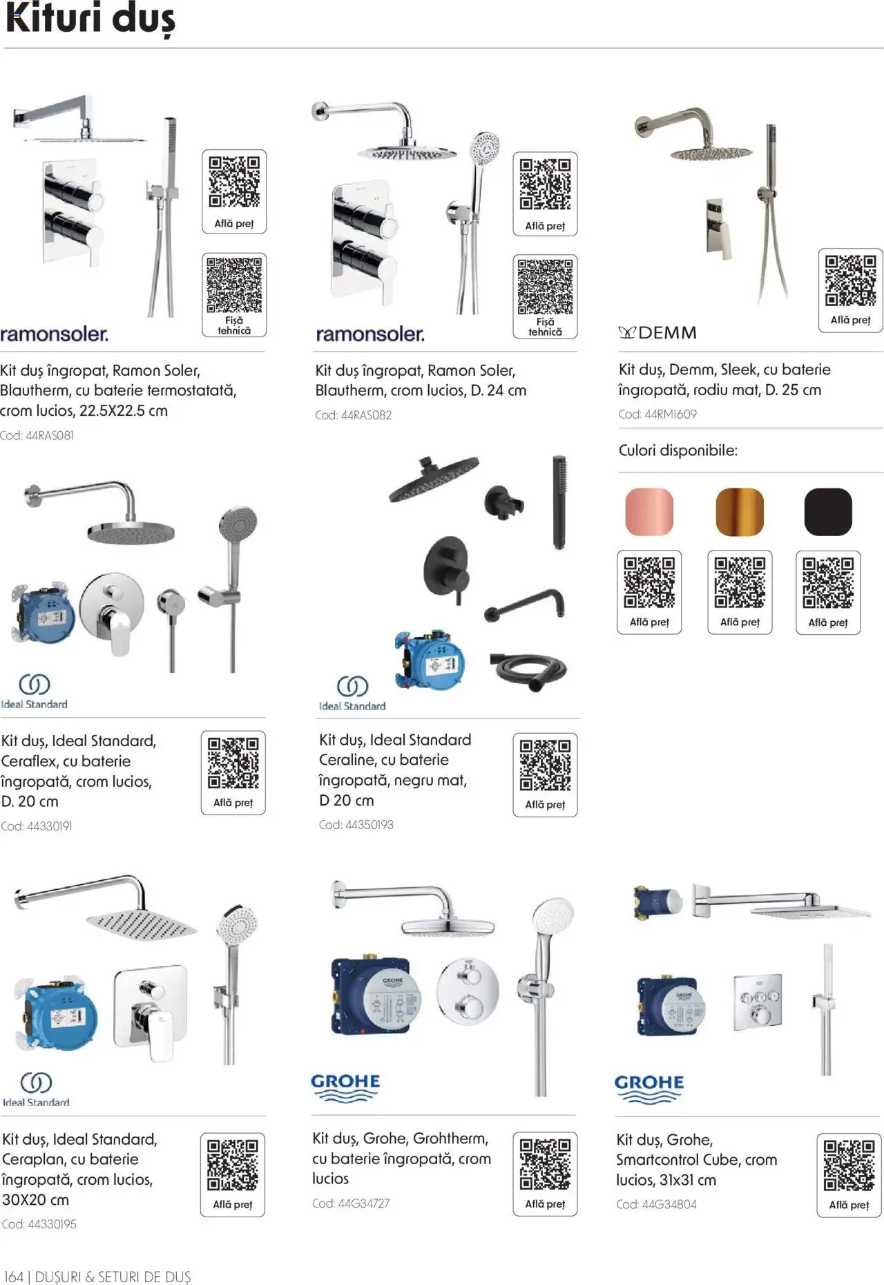 Catalog Romstal – valabil de la 25.11.2024 | Pagină: 164 | Produse: Baterie, Duș