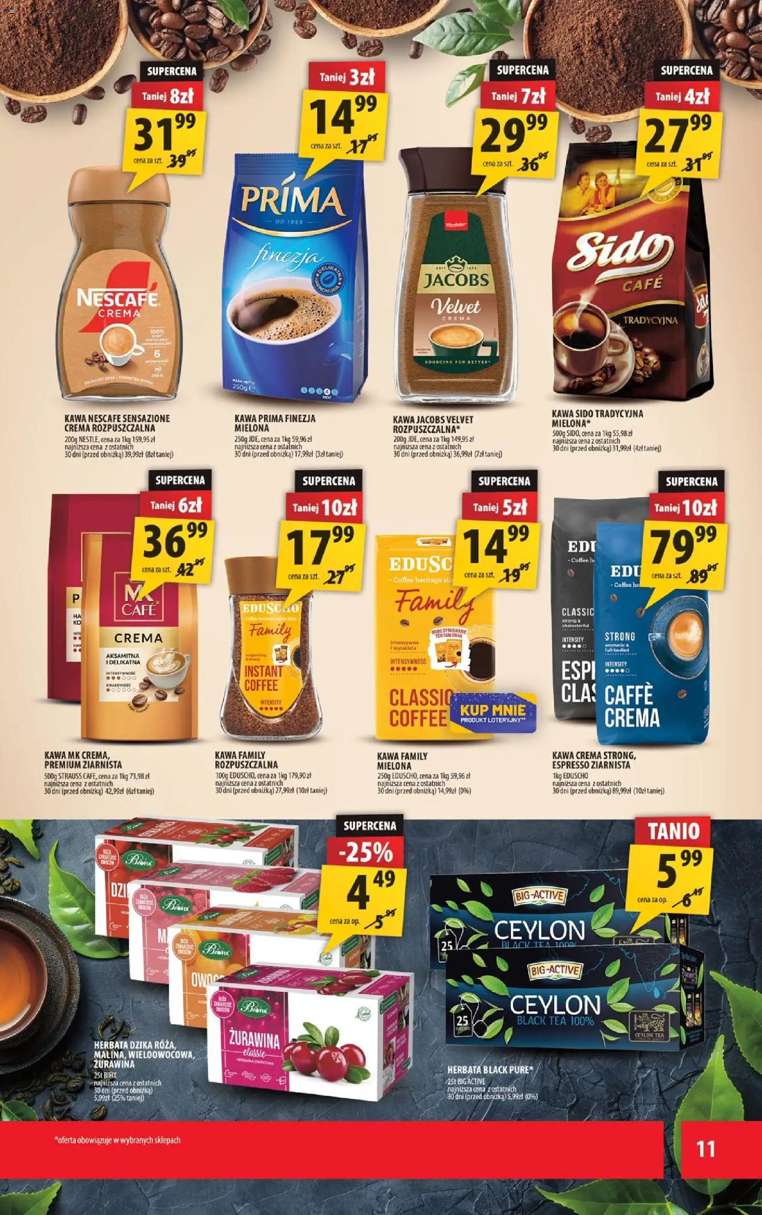 Arhelan Gazetka od 07.11.2025 | Strona: 11 | Produkty: Żurawina, Kawa, Kawa prima, Herbata