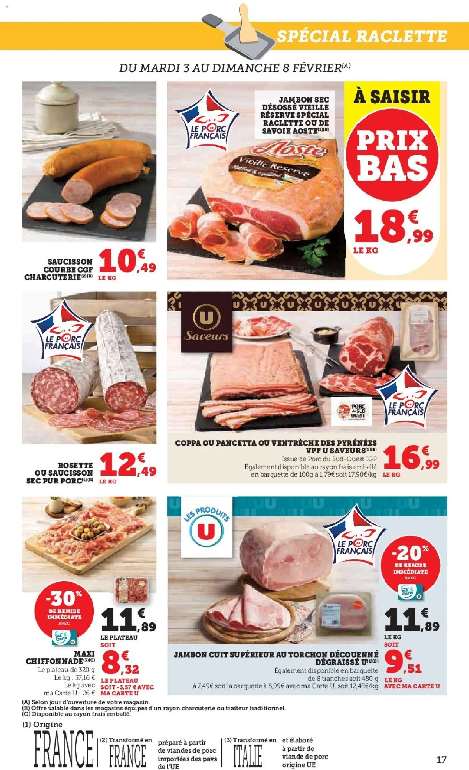 {H1} | Page: 17 | Produits: Saucisson, Torchon, Raclette, Jambon