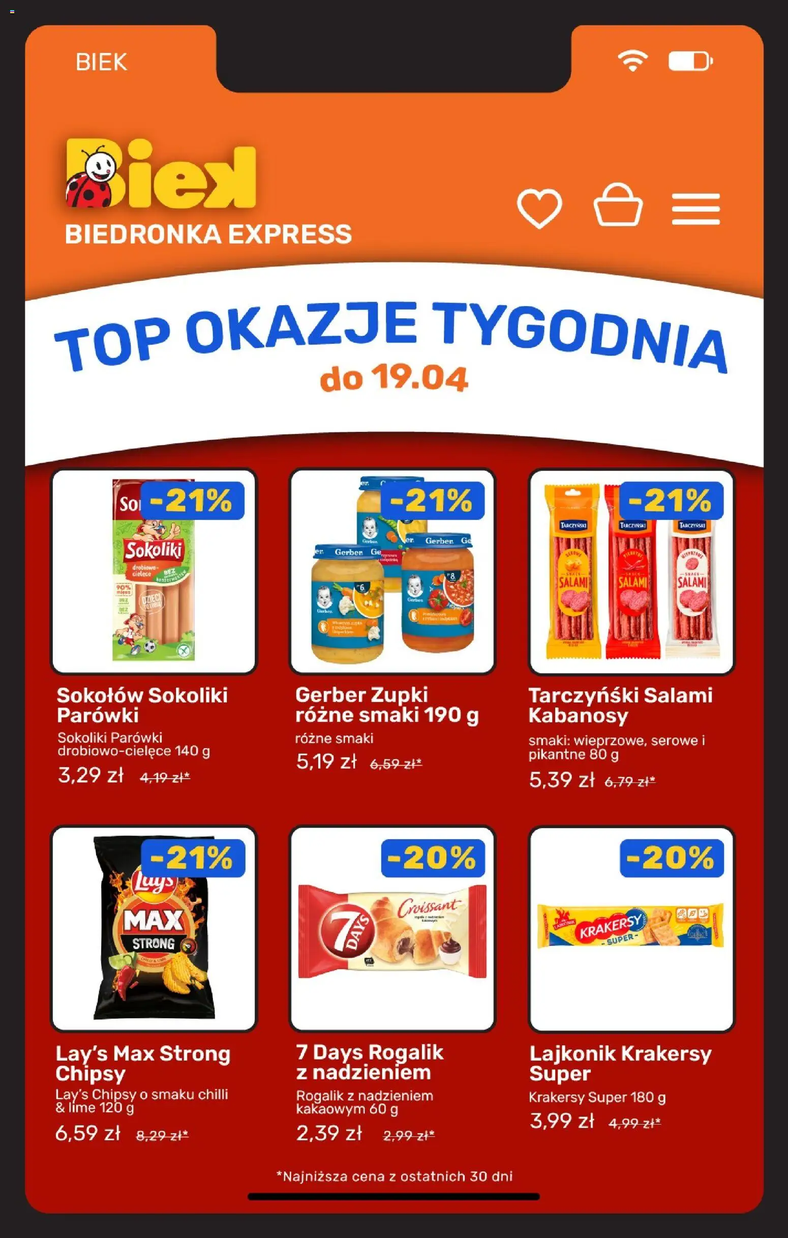 Biedronka gazetka - Biek od 17.04.2026 | Strona: 6 | Produkty: Chipsy, Kabanosy, Krakersy, Salami