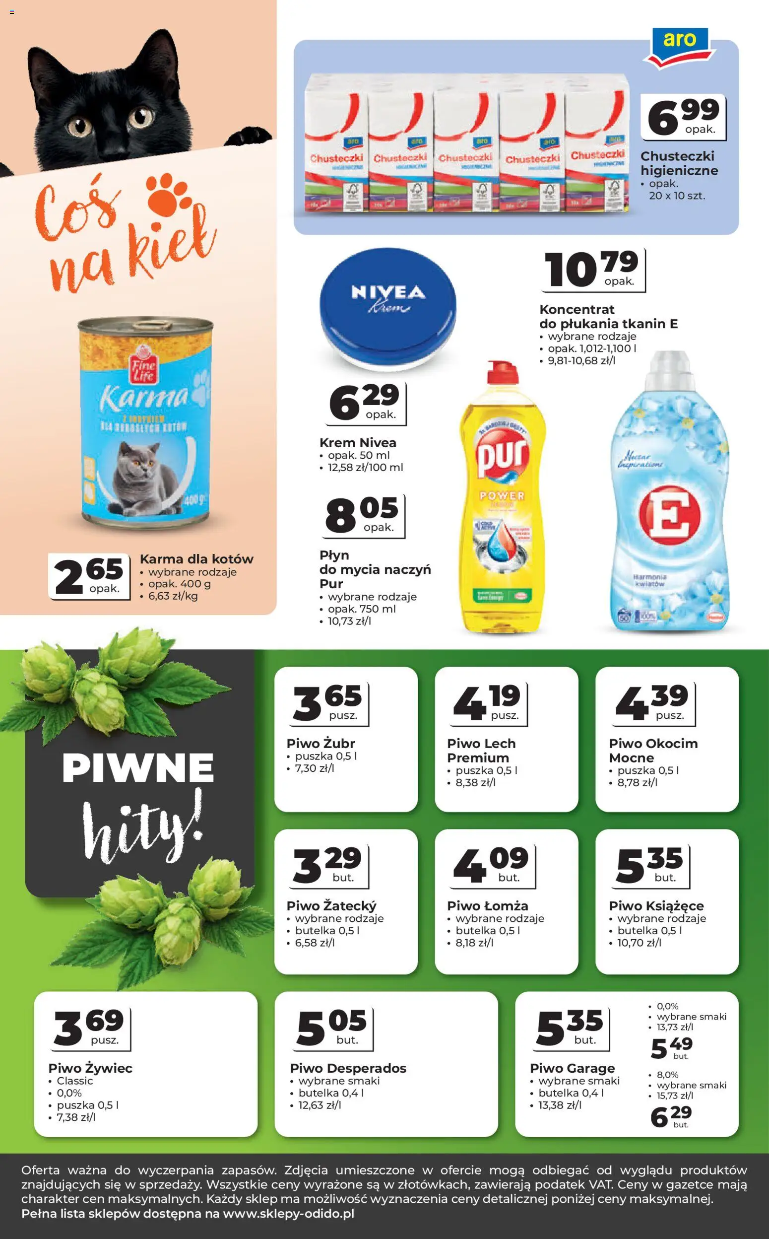 Odido Gazetka od 07.01.2026 | Strona: 8 | Produkty: Chusteczki higieniczne, Karma dla kotów, Piwo, Krem