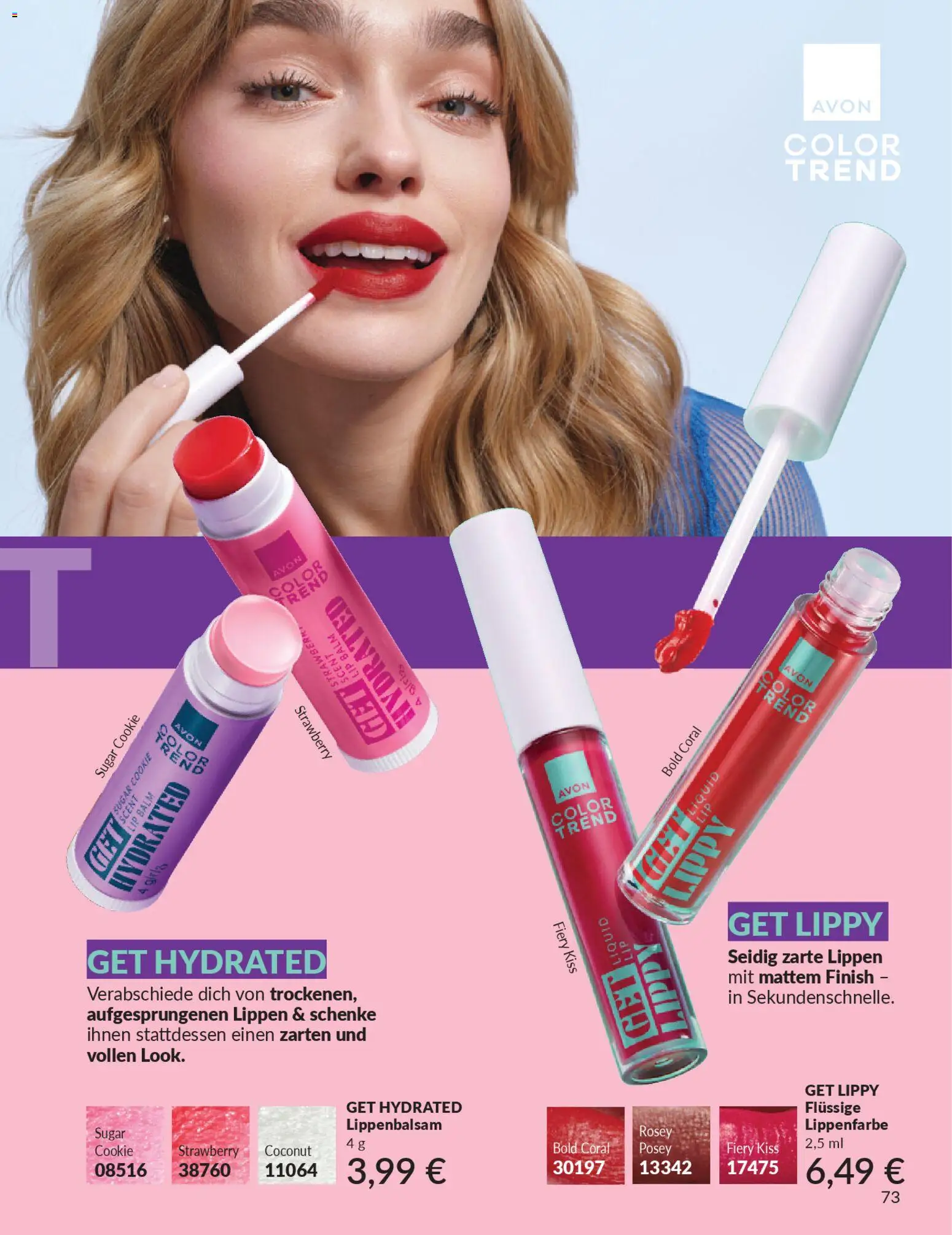 AVON Katalog Januar 2026 – gültig ab 01.01.2026 | Seite: 75 | Produkte: Coral, Finish, Lip Balm, Lippenbalsam