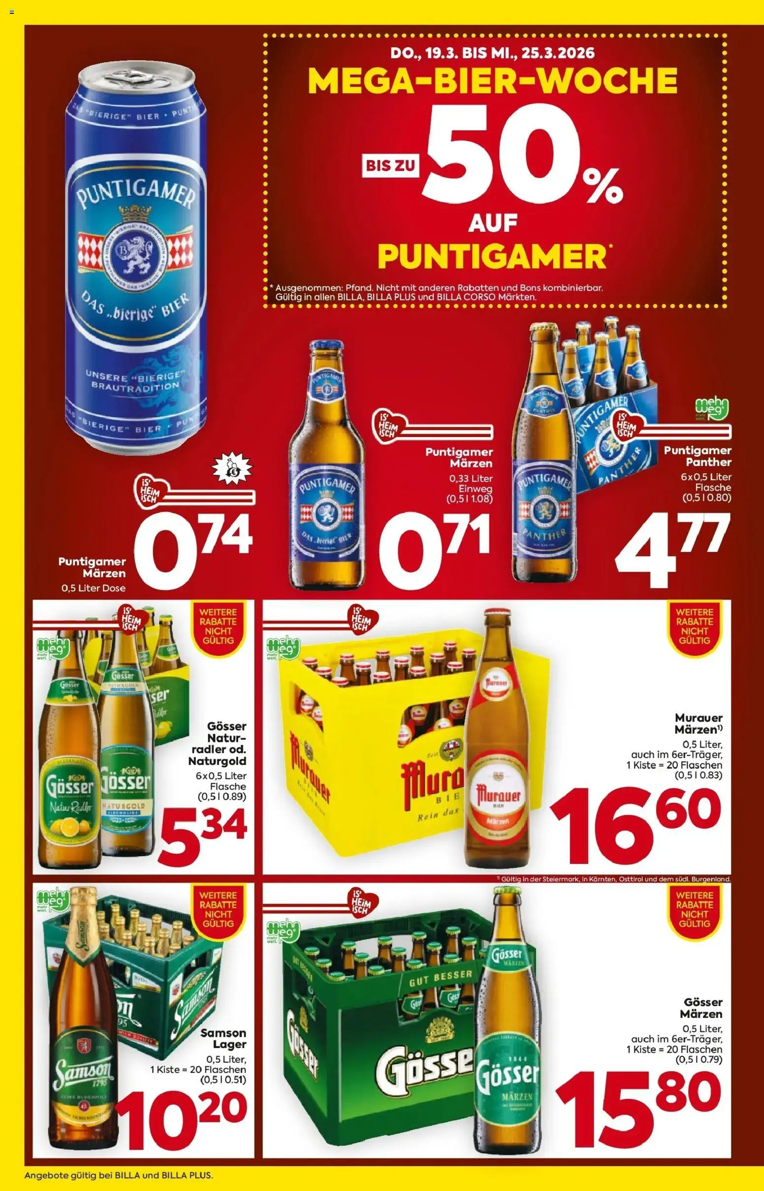 Billa Flugblatt - Maria Rain, Patergassen, Villach gültig ab 19.03.2026 | Seite: 2 | Produkte: Bier