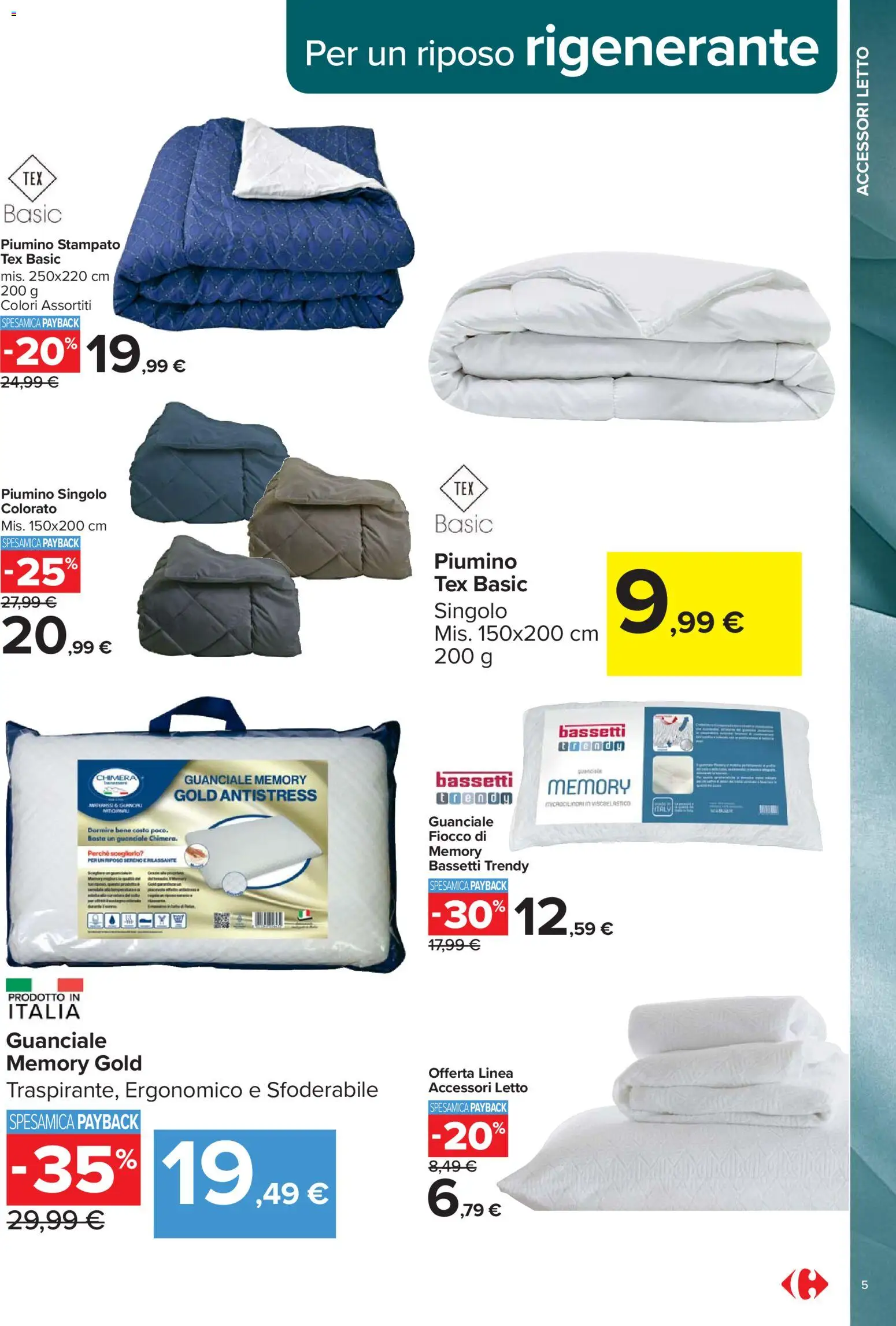 Volantino Carrefour del 07.11.2025 | Pagina: 5 | Prodotti: Letto, Guanciale