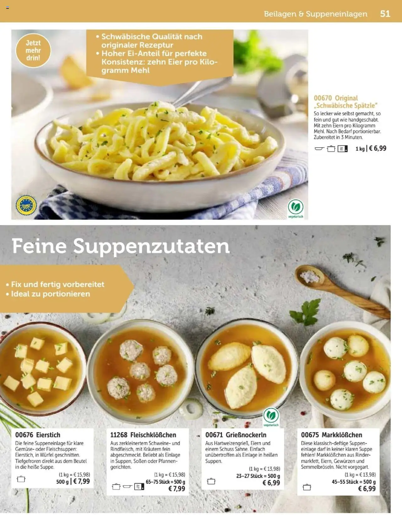 Bofrost Katalog – gültig ab 07.09.2025 | Seite: 51 | Produkte: Mehl, Eier, Gemüse