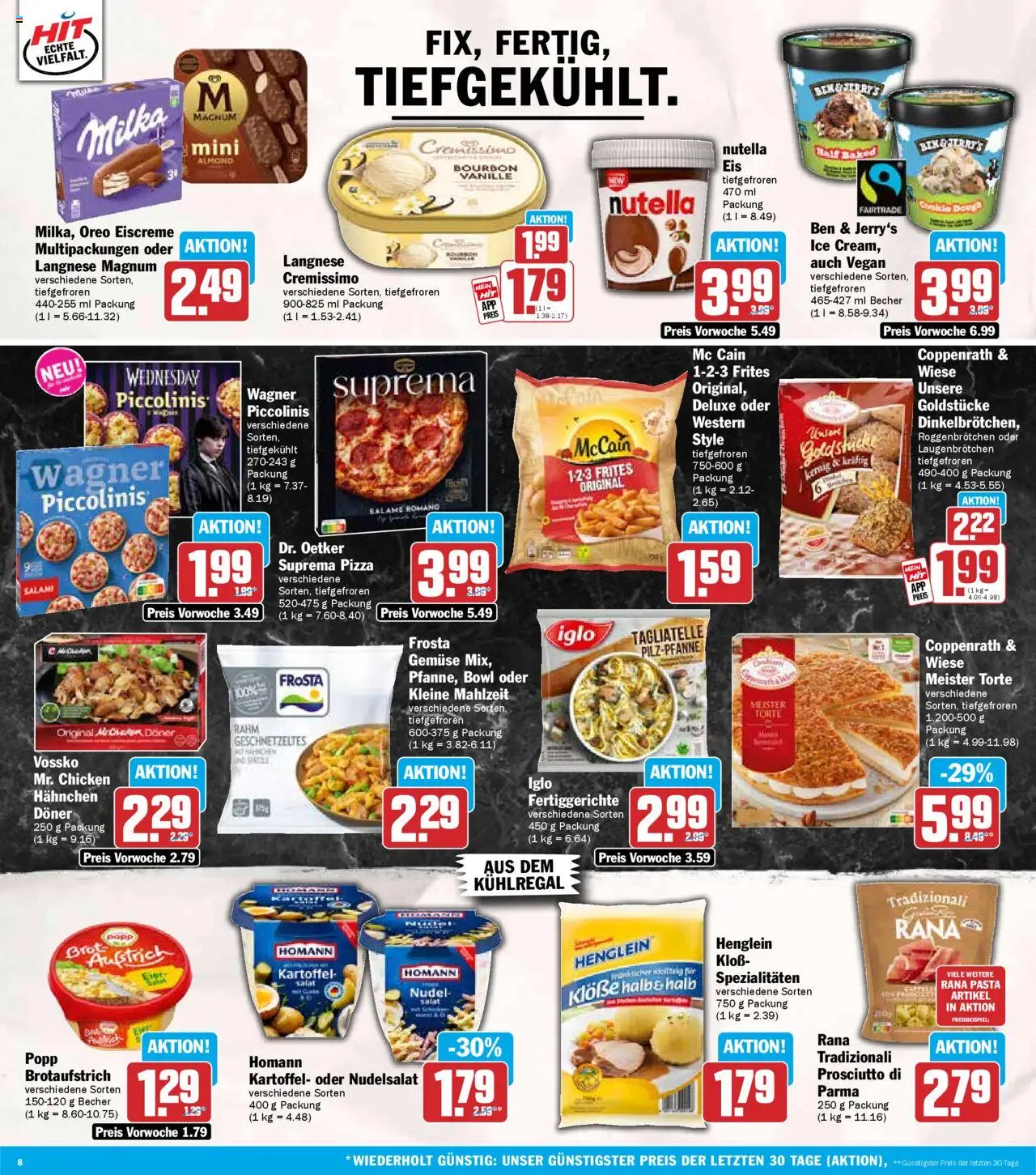 HIT - Sachsen – gültig ab 22.09.2025 | Seite: 8 | Produkte: Nutella, Fertiggerichte, Pasta, Salami