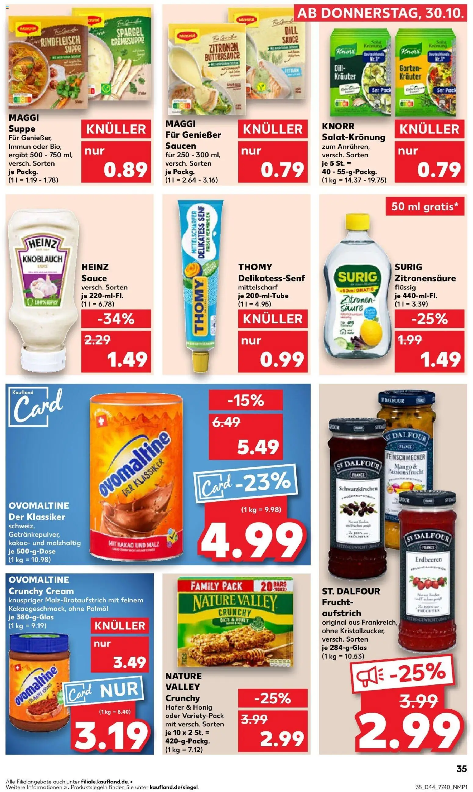 Kaufland prospekt Wendelstein	 – gültig ab 30.10.2025 | Seite: 35 | Produkte: Maggi, Mango, Knoblauch, Maggi suppe