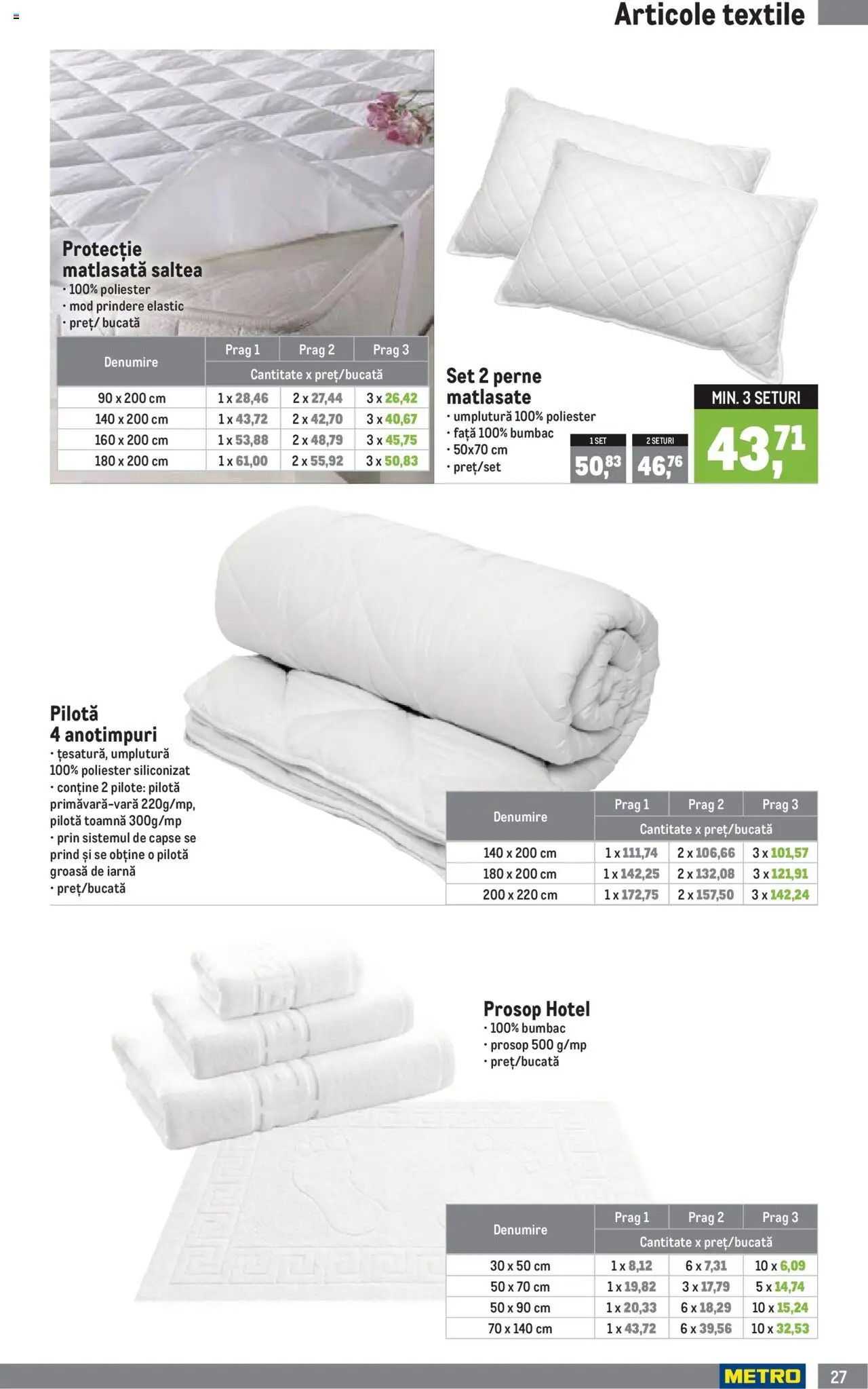 Noul catalog Metro – valabil de la 01.10.2025 | Pagină: 27 | Produse: Saltea, Pilotă
