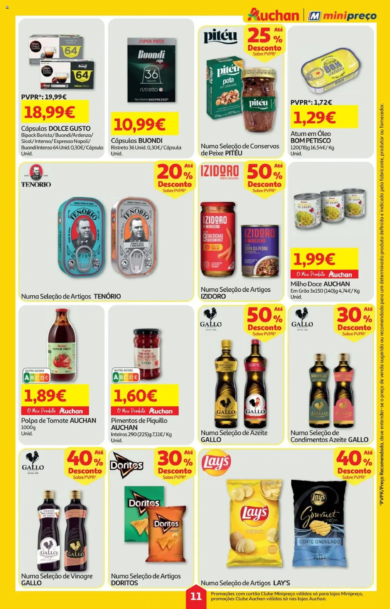 Minipreço folheto │ válido de 14.08.2025 | Página: 11 | Produtos: Vinagre, Atum, Capsulas dolce gusto, Óleo