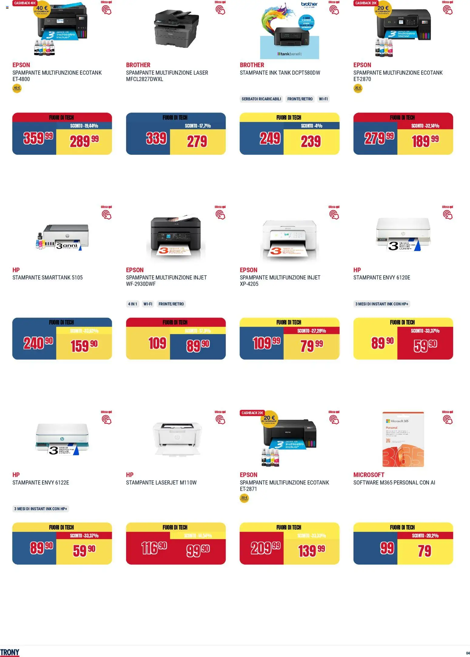 Volantino Trony del 28.04.2026 | Pagina: 4 | Prodotti: Stampante