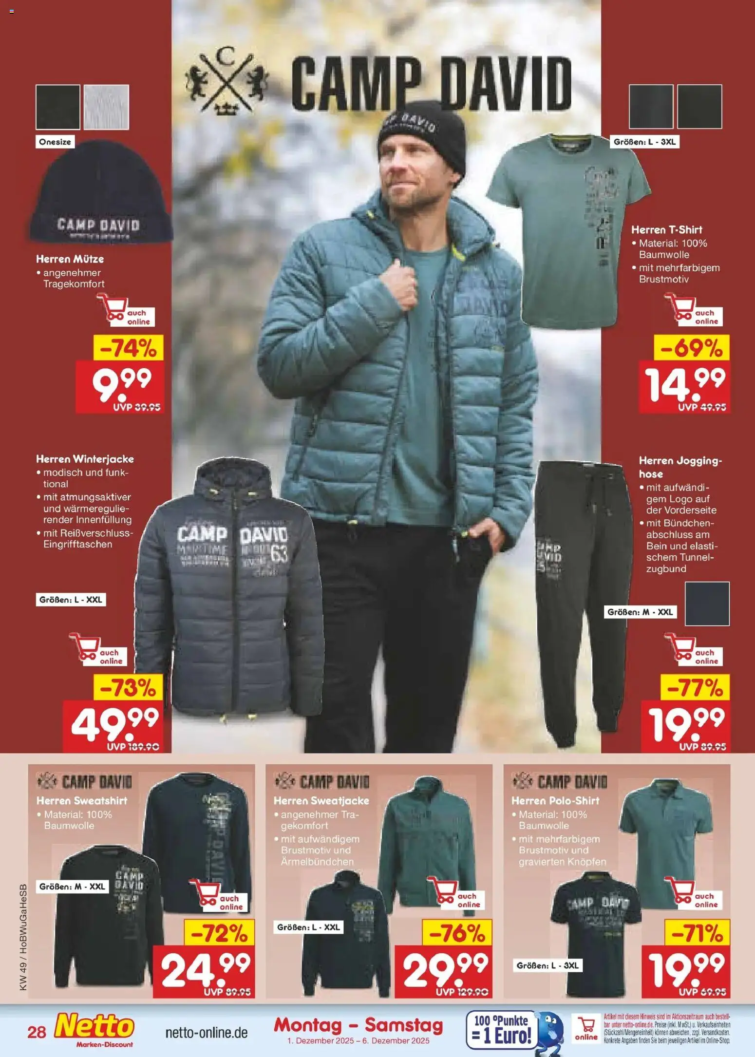 Netto Marken-Discount prospekt Hannover	 – gültig ab 30.11.2025 | Seite: 30 | Produkte: Sweatjacke, Sweatshirt, Poloshirt, Hose