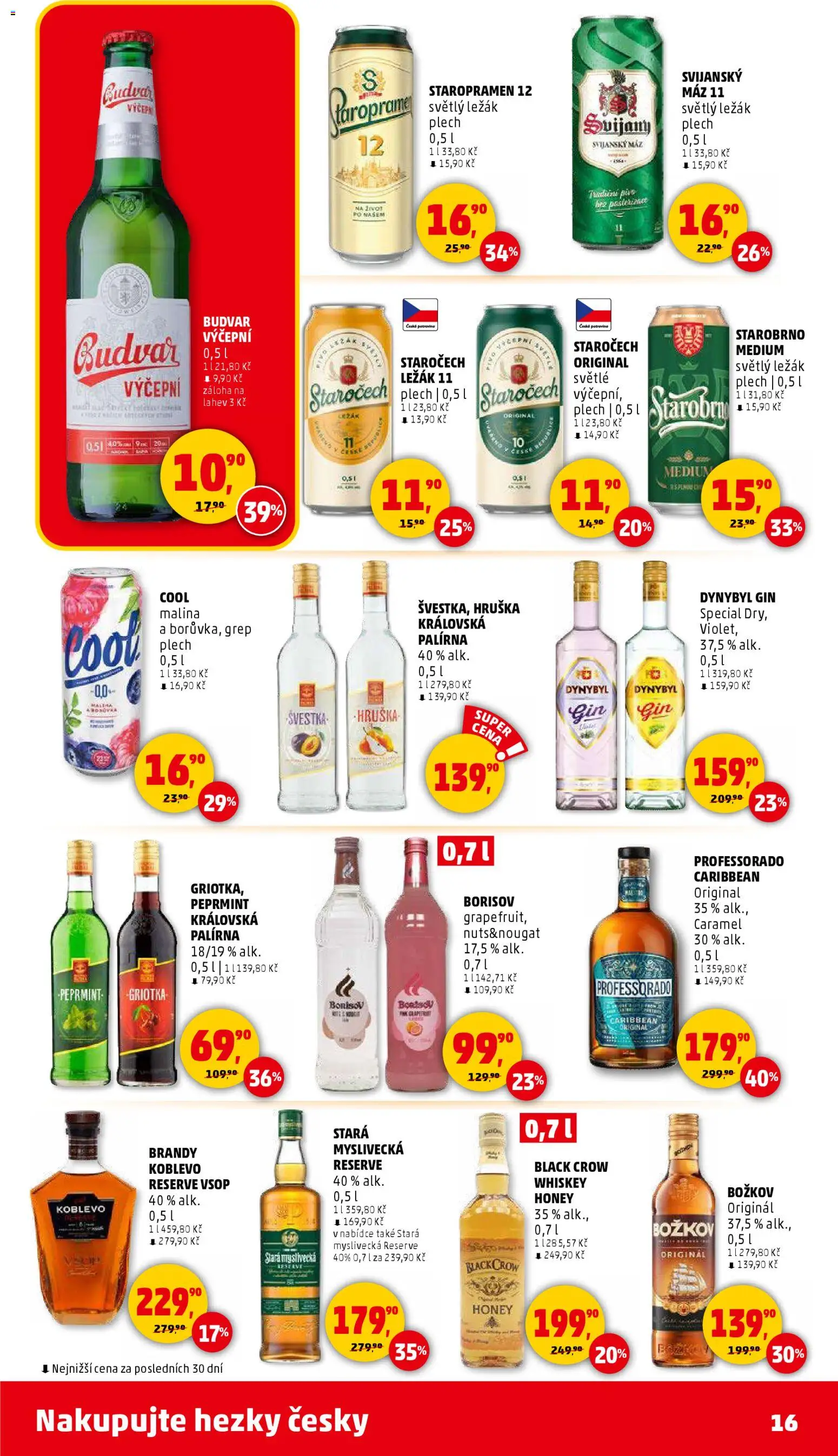 Penny Market leták - Čtvrtečník od 08.01.2026 | Strana: 16 | Produkty: Pivo, Plech, Stará myslivecká, Griotka