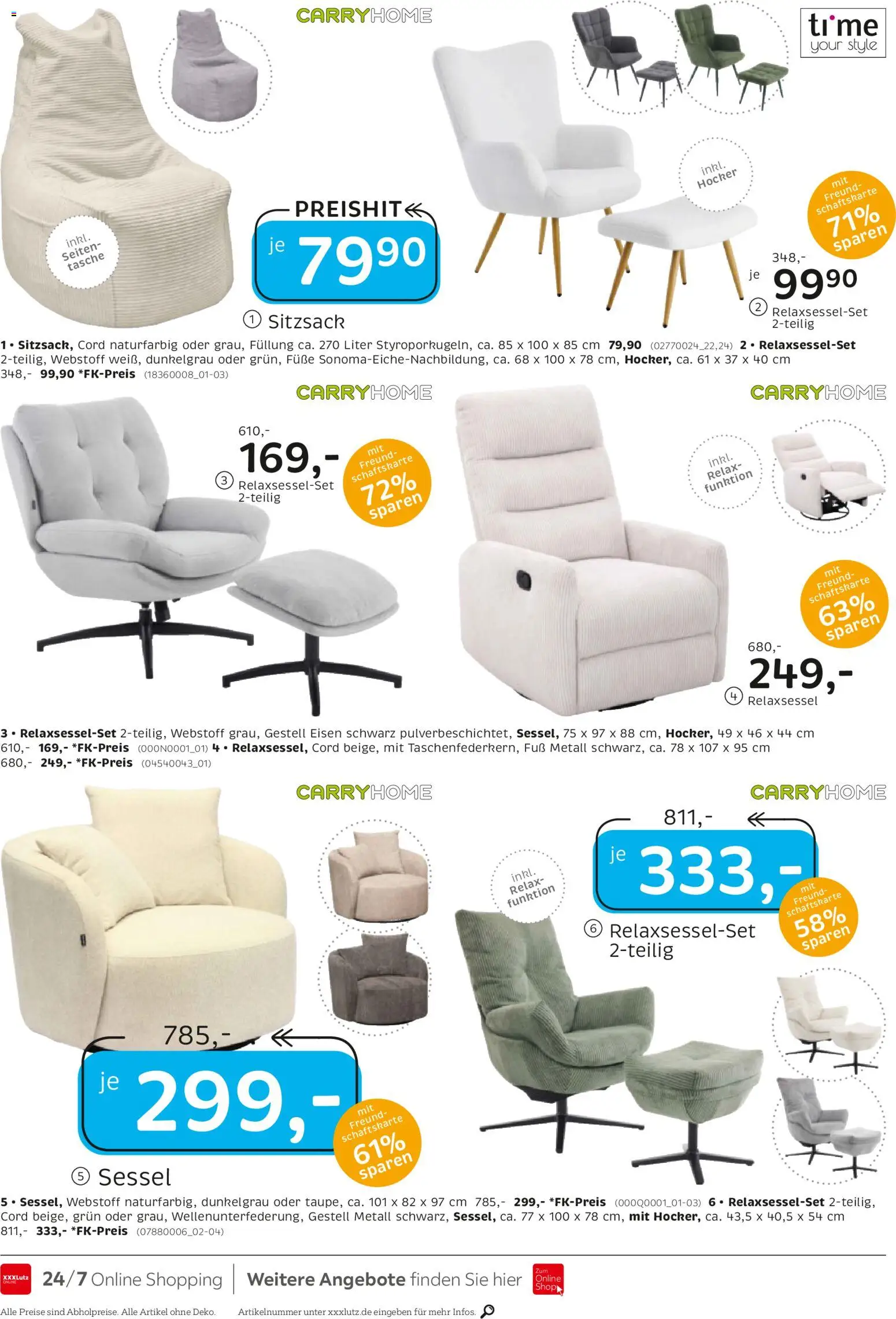 XXXL Lutz Junges Wohnen – gültig ab 22.02.2026 | Seite: 16 | Produkte: Tasche, Hocker, Relaxsessel, Sessel