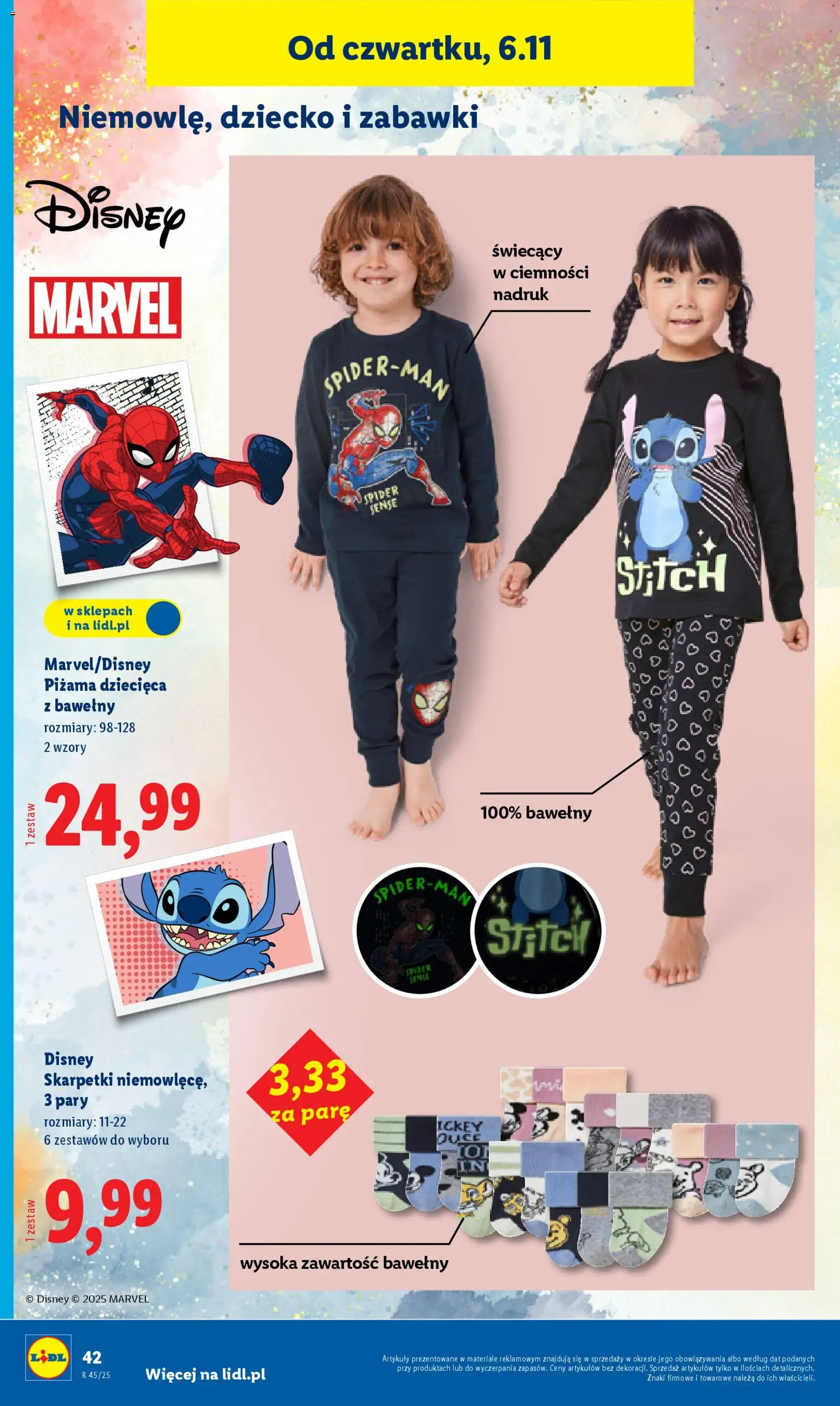 Lidl Katalog od 03.11.2025 | Strona: 46 | Produkty: Piżama, Skarpetki