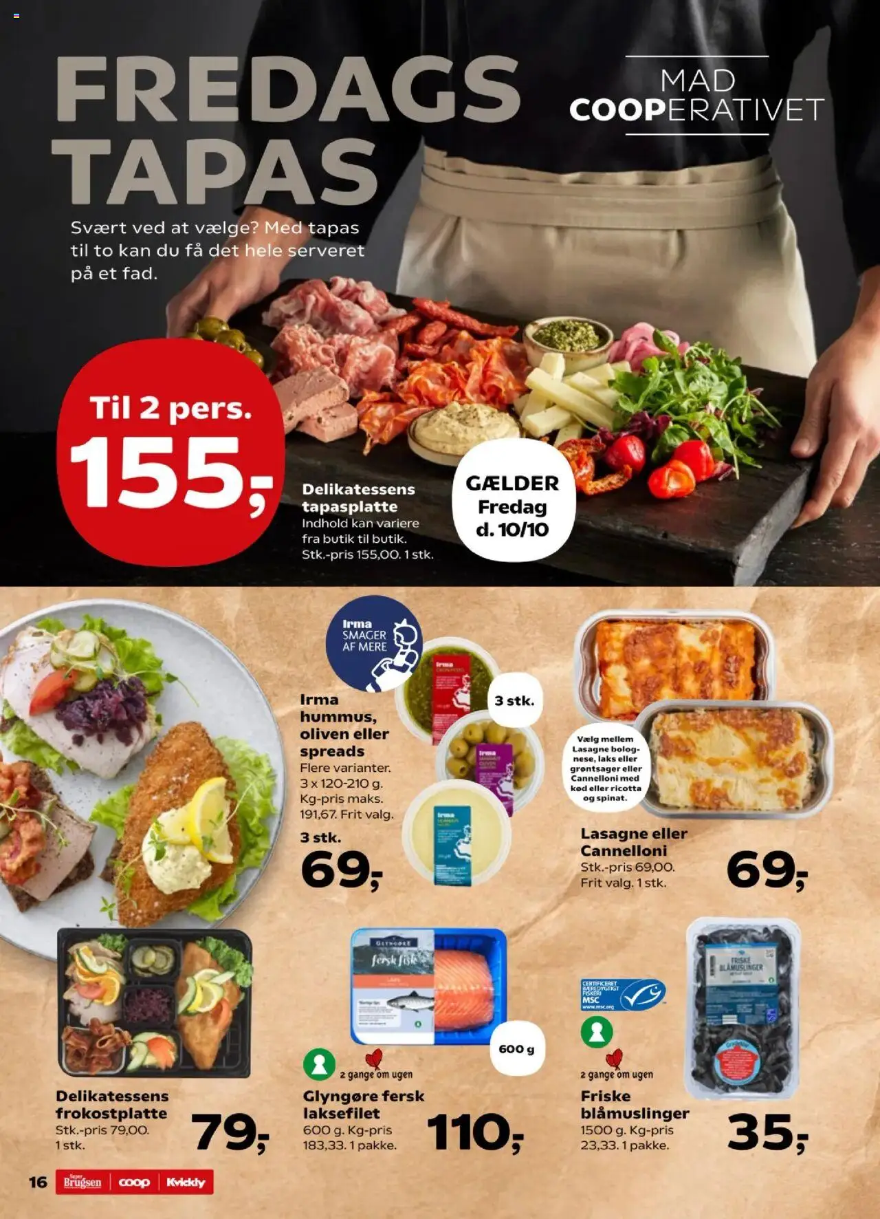 Super Brugsen tilbudsavis – gyldig fra 10.10.2025 | Side: 16 | Produkter: Oliven, Carpete