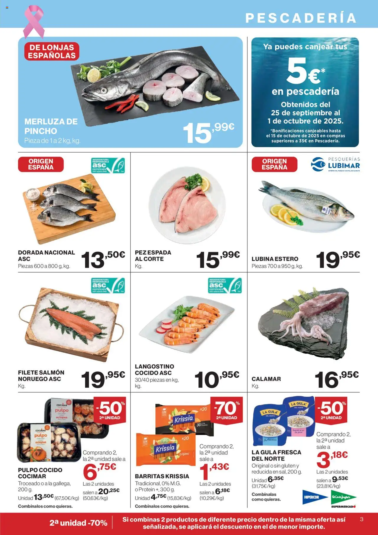 Hipercor catálogo │ válido desde el 09.10.2025 | Página: 3 | Productos: Filete, Langostino