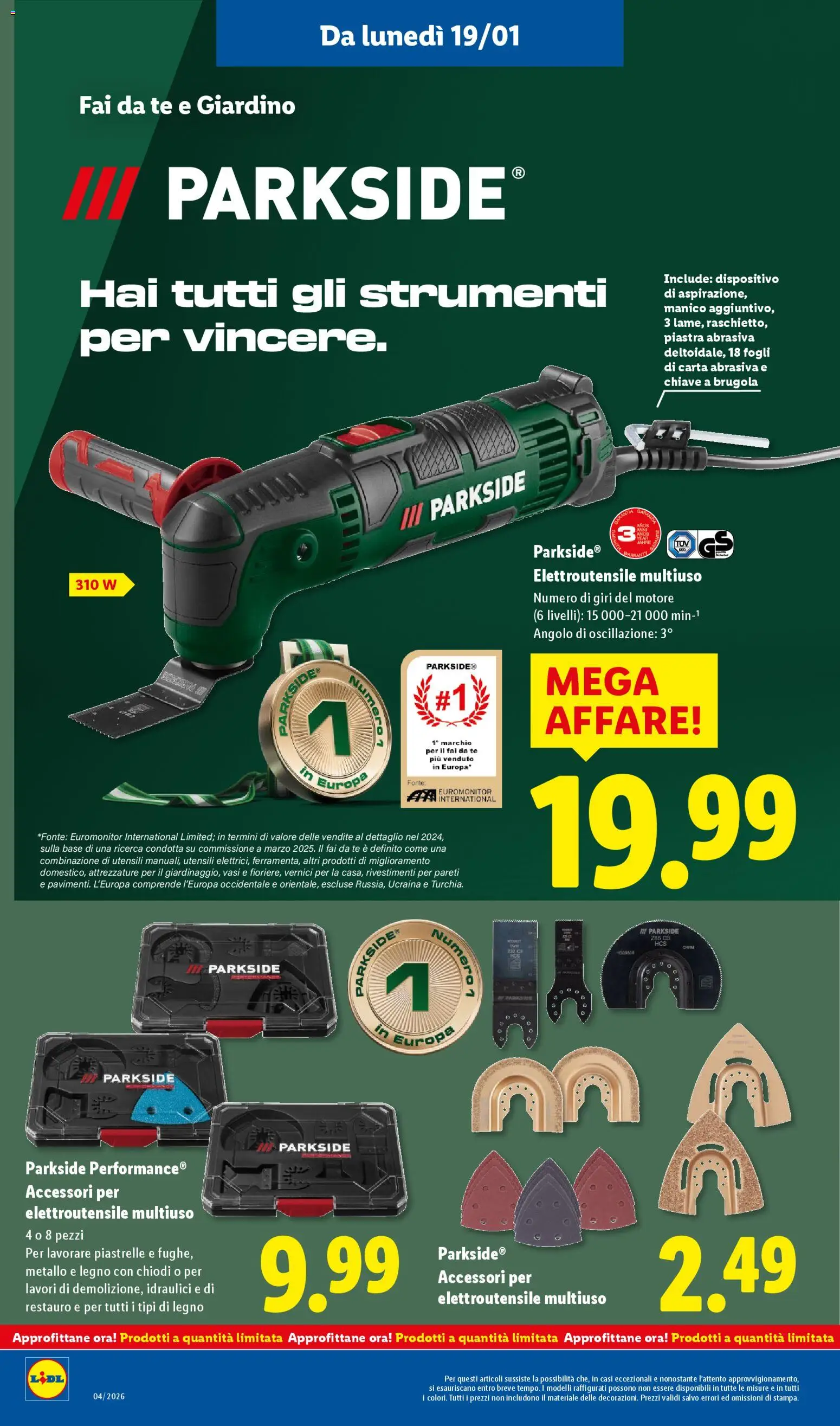 Volantino Lidl del 19.01.2026 | Pagina: 28 | Prodotti: Tè, Piastrelle, Chiodi