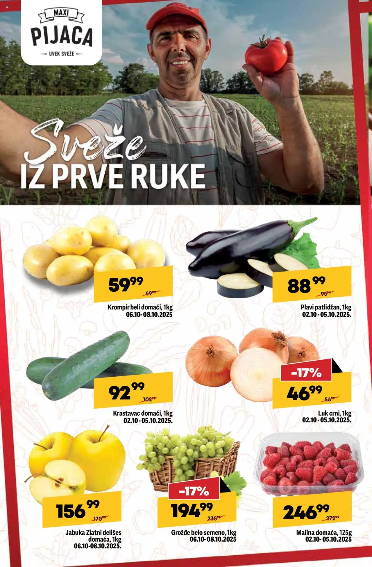 Maxi katalog - važi od 02.10.2025 | Strana: 2 | Proizvode: Krastavac, Krompir, Malina