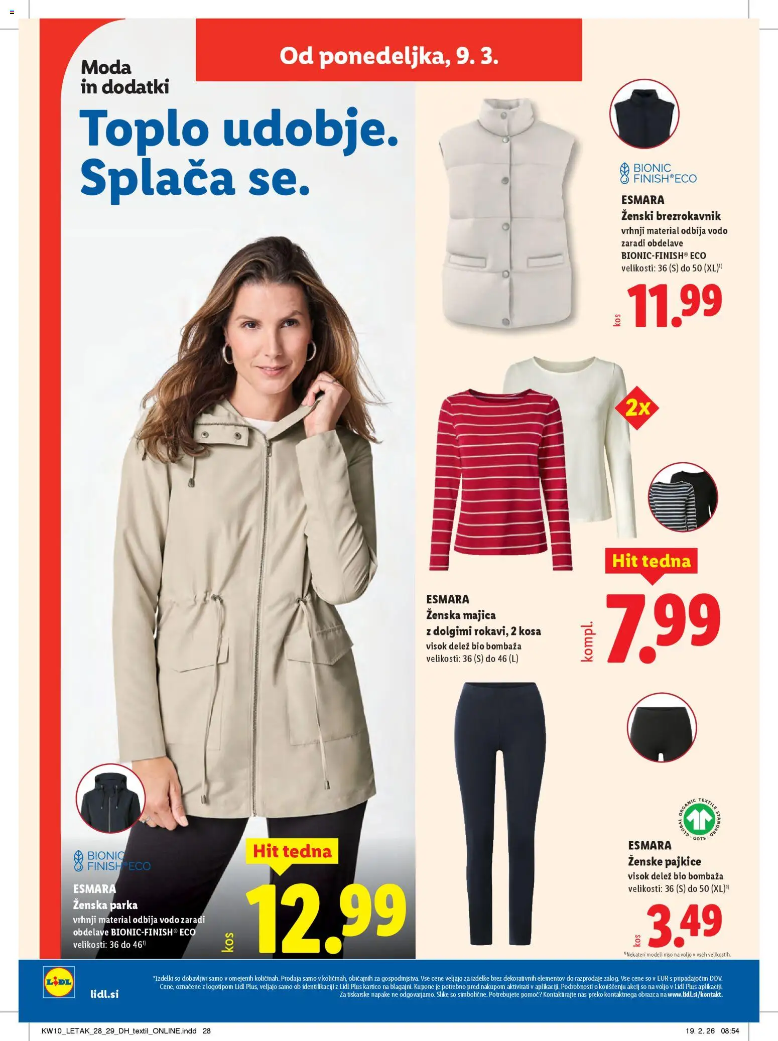 Novi Lidl katalog ponudbe – veljaven od 05.03.2026 | Stran: 62 | Izdelki: Pajkice, Majica, Brezrokavnik