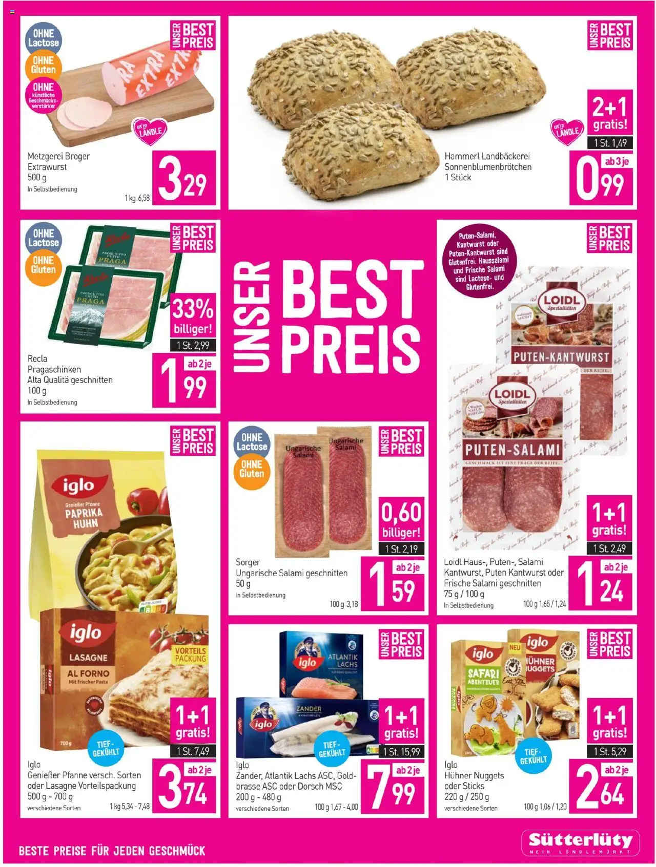 Sutterlüty Flugblatt gültig ab 14.08.2025 | Seite: 3 | Produkte: Pasta, Salami